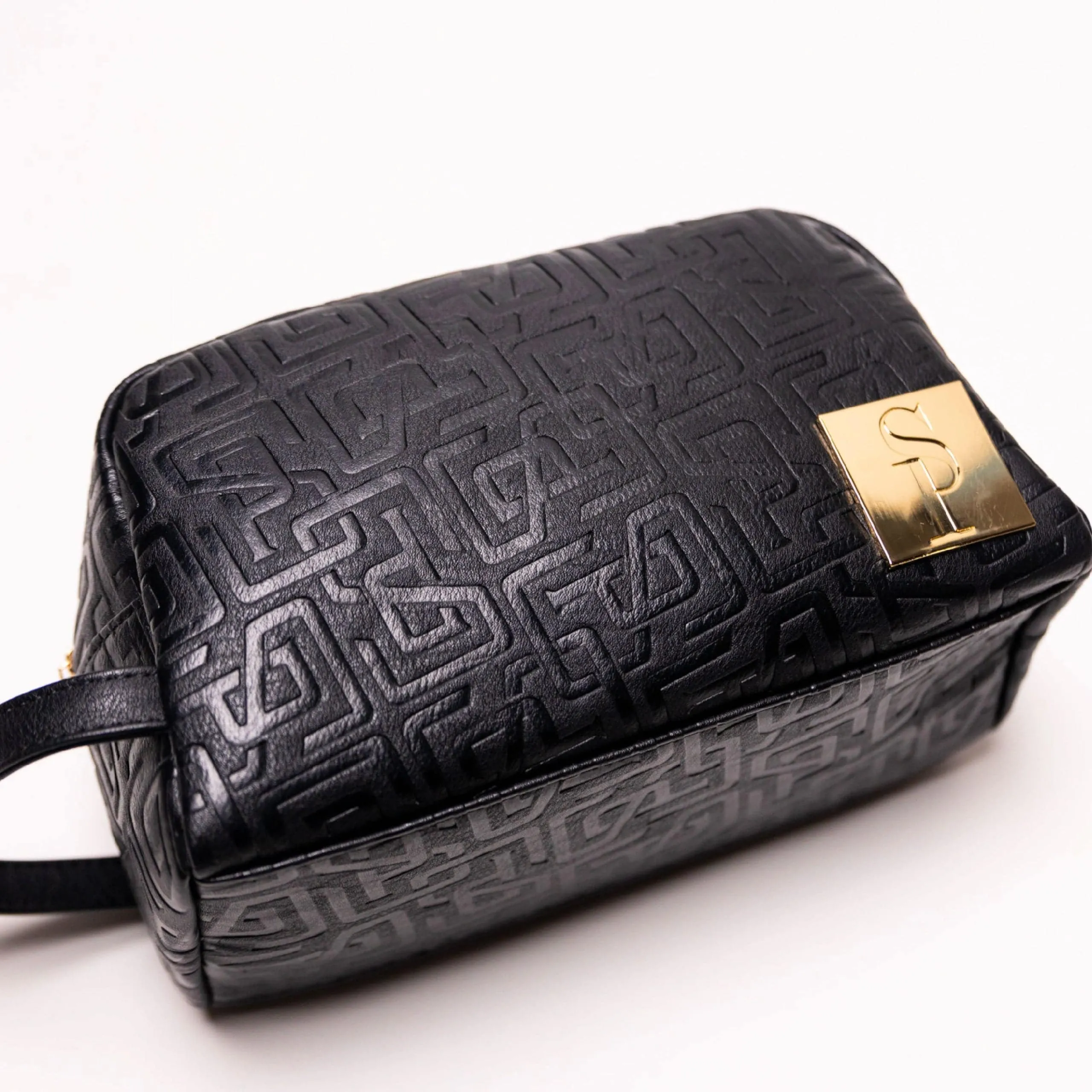 Black Monogram Leather Toiletry Bag - Image 3