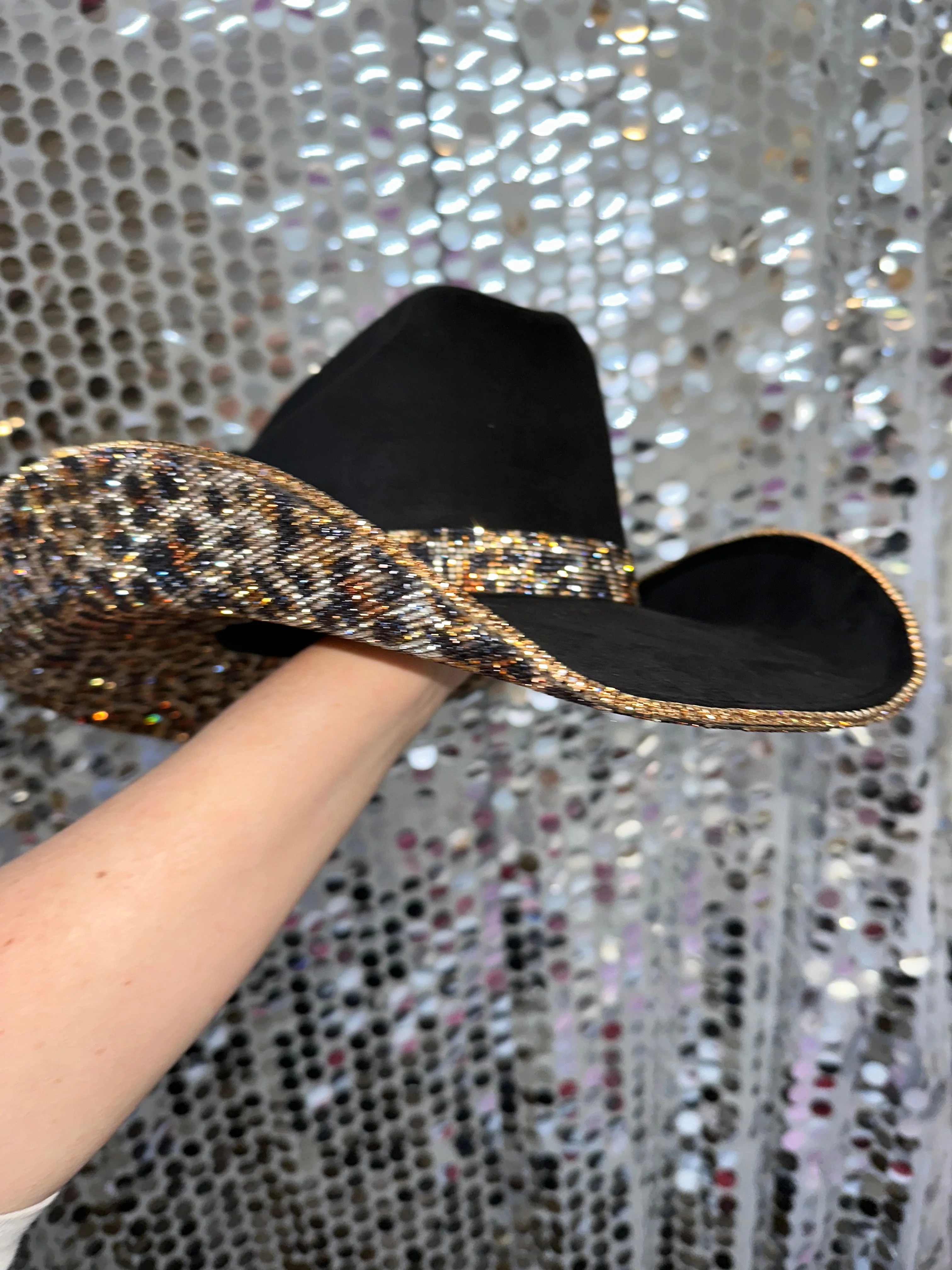 Black Suede & Brown Leopard Rhinestones - Image 2