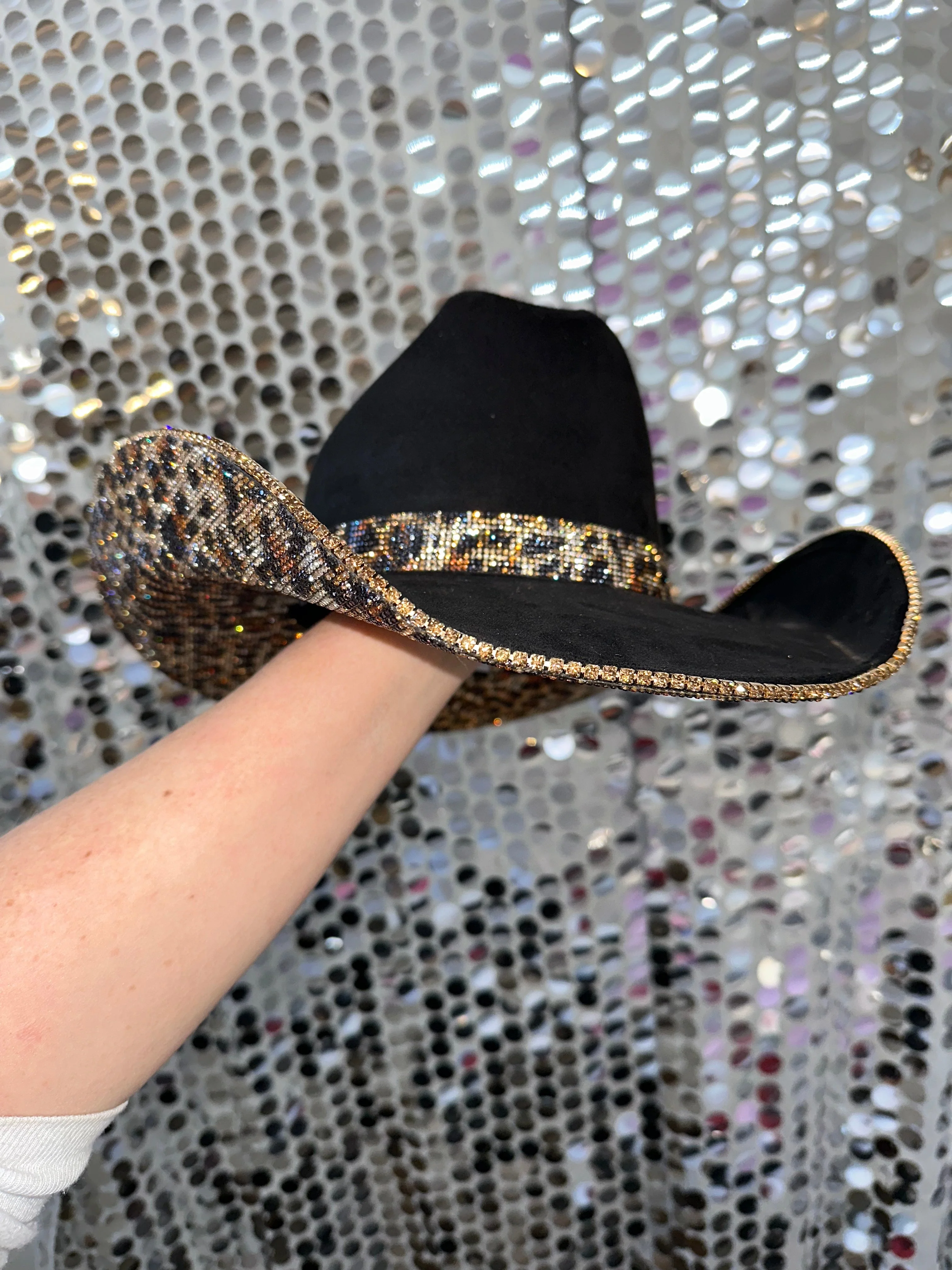Black Suede & Brown Leopard Rhinestones - Image 3