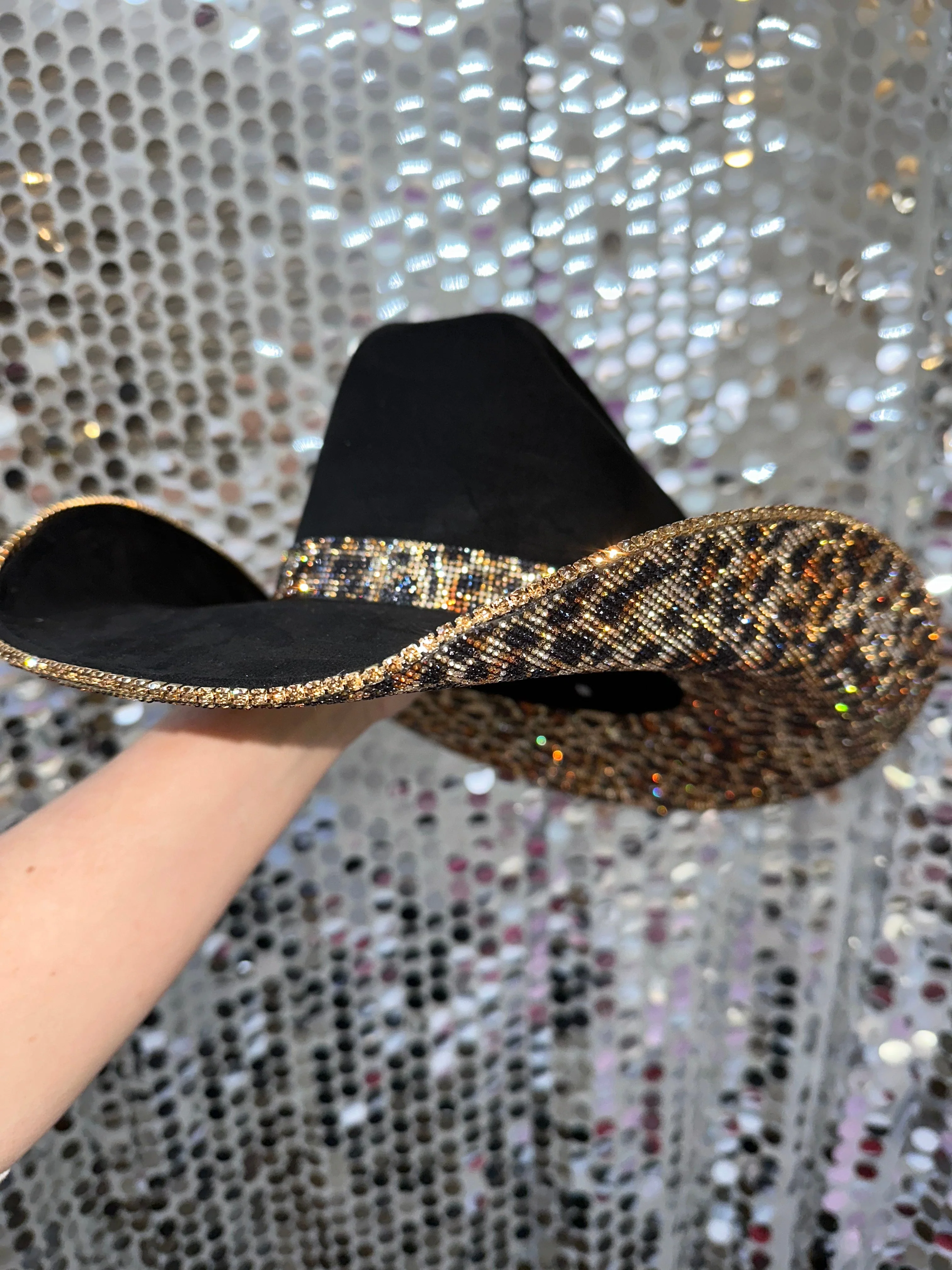 Black Suede & Brown Leopard Rhinestones - Image 4