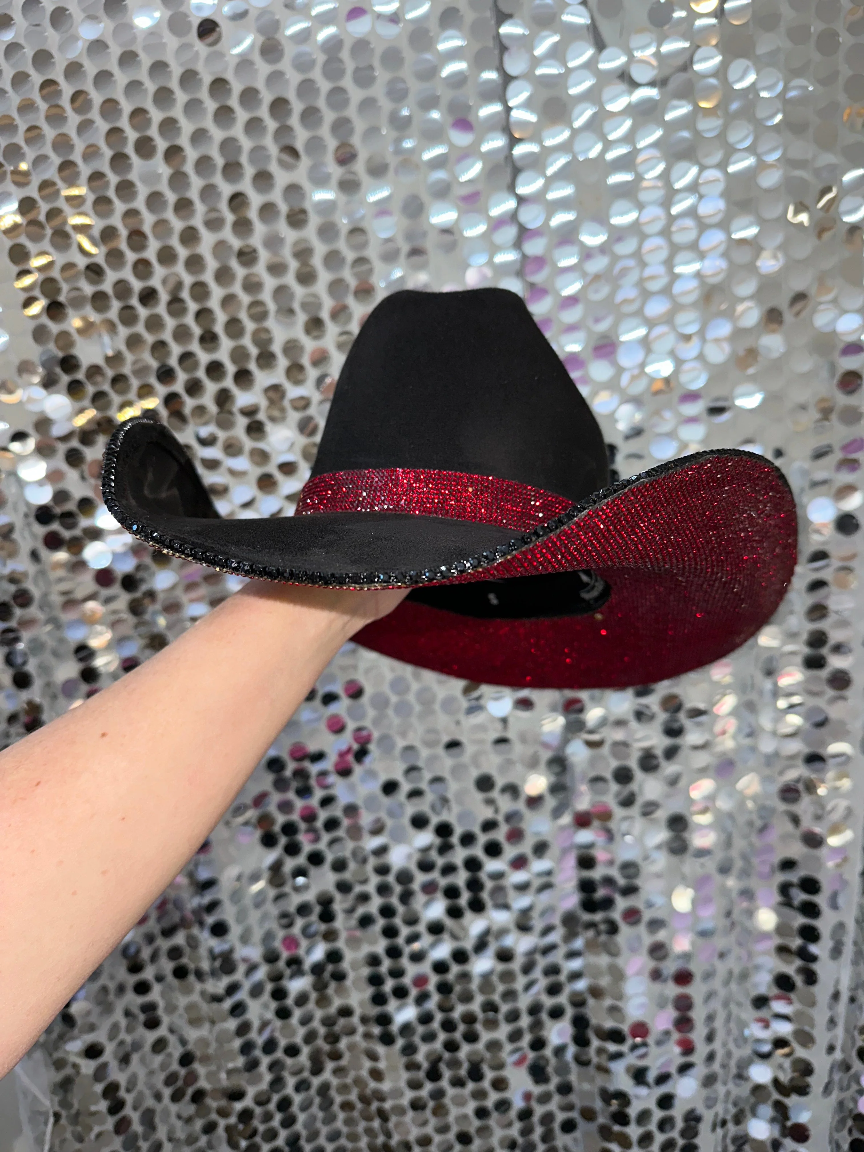 Black Suede & Maroon Rhinestones - Image 2