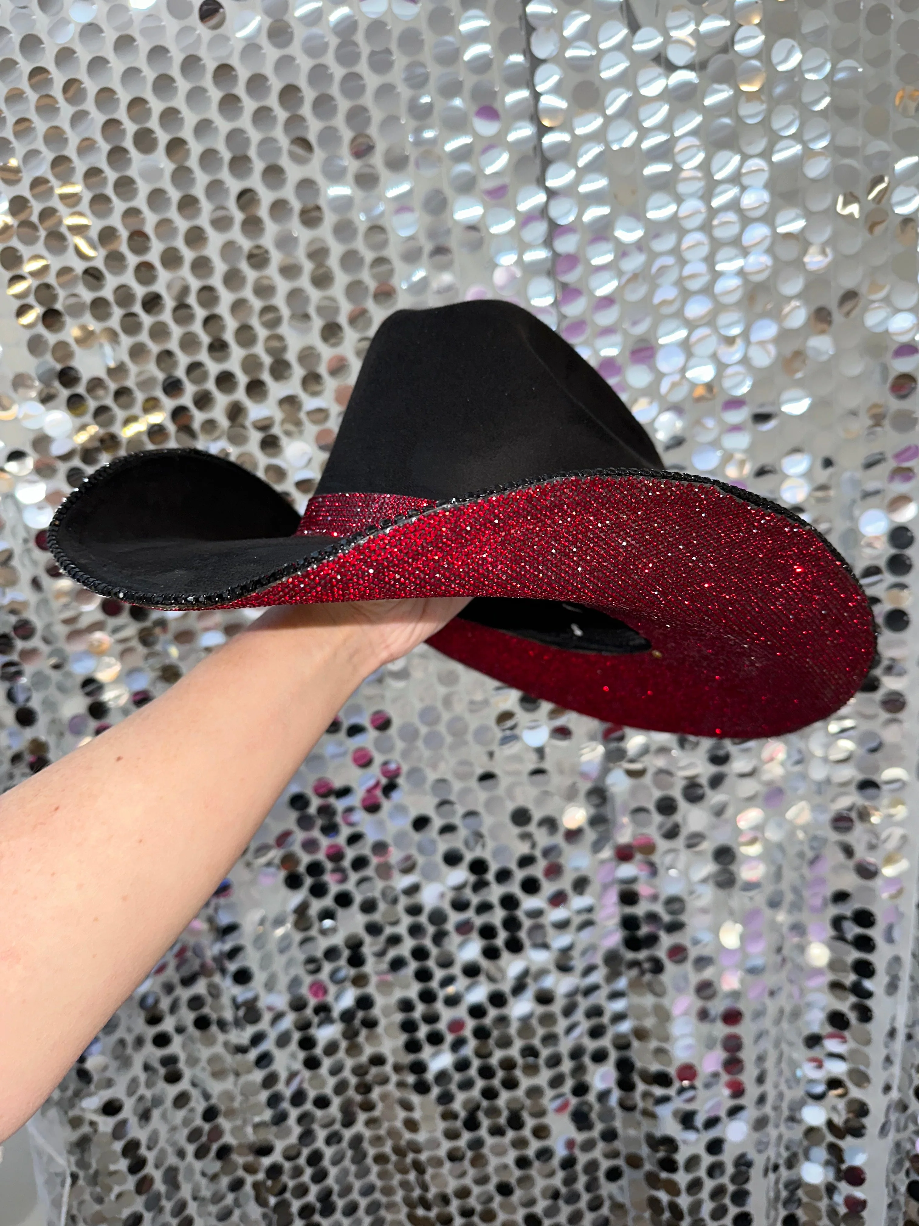 Black Suede & Maroon Rhinestones - Image 3