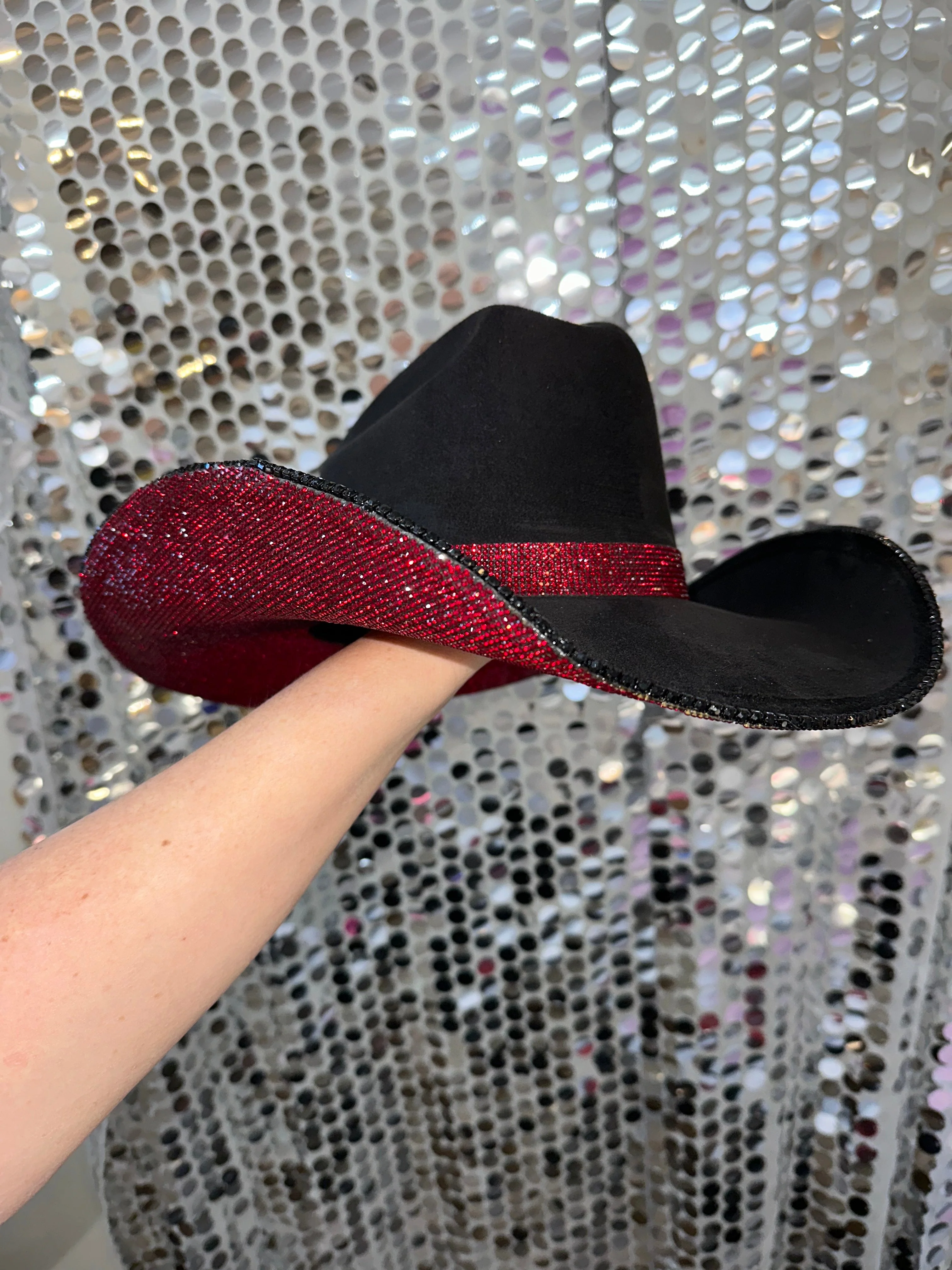 Black Suede & Maroon Rhinestones - Image 4