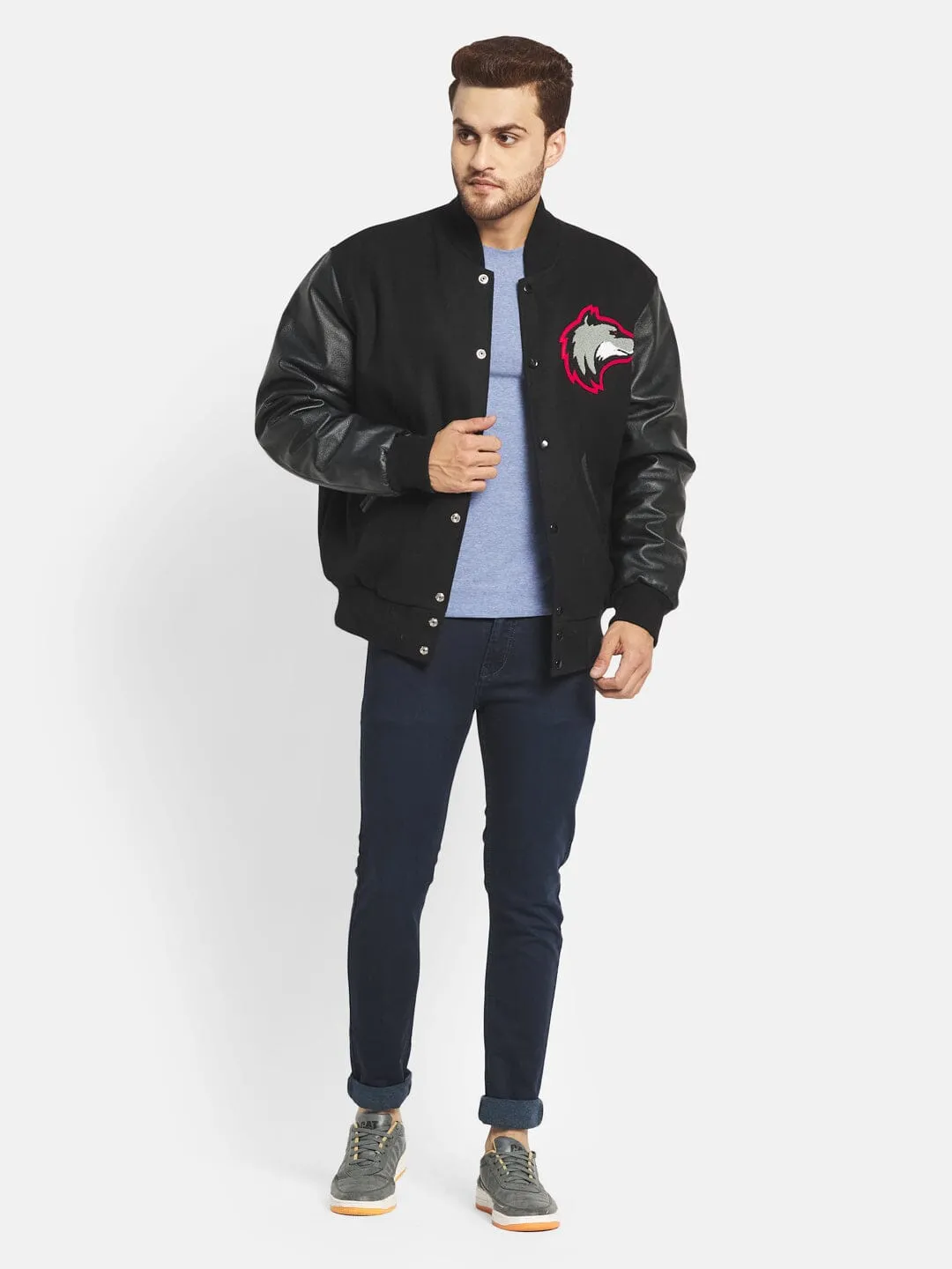 Black Wolf Varsity Jacket - Image 3