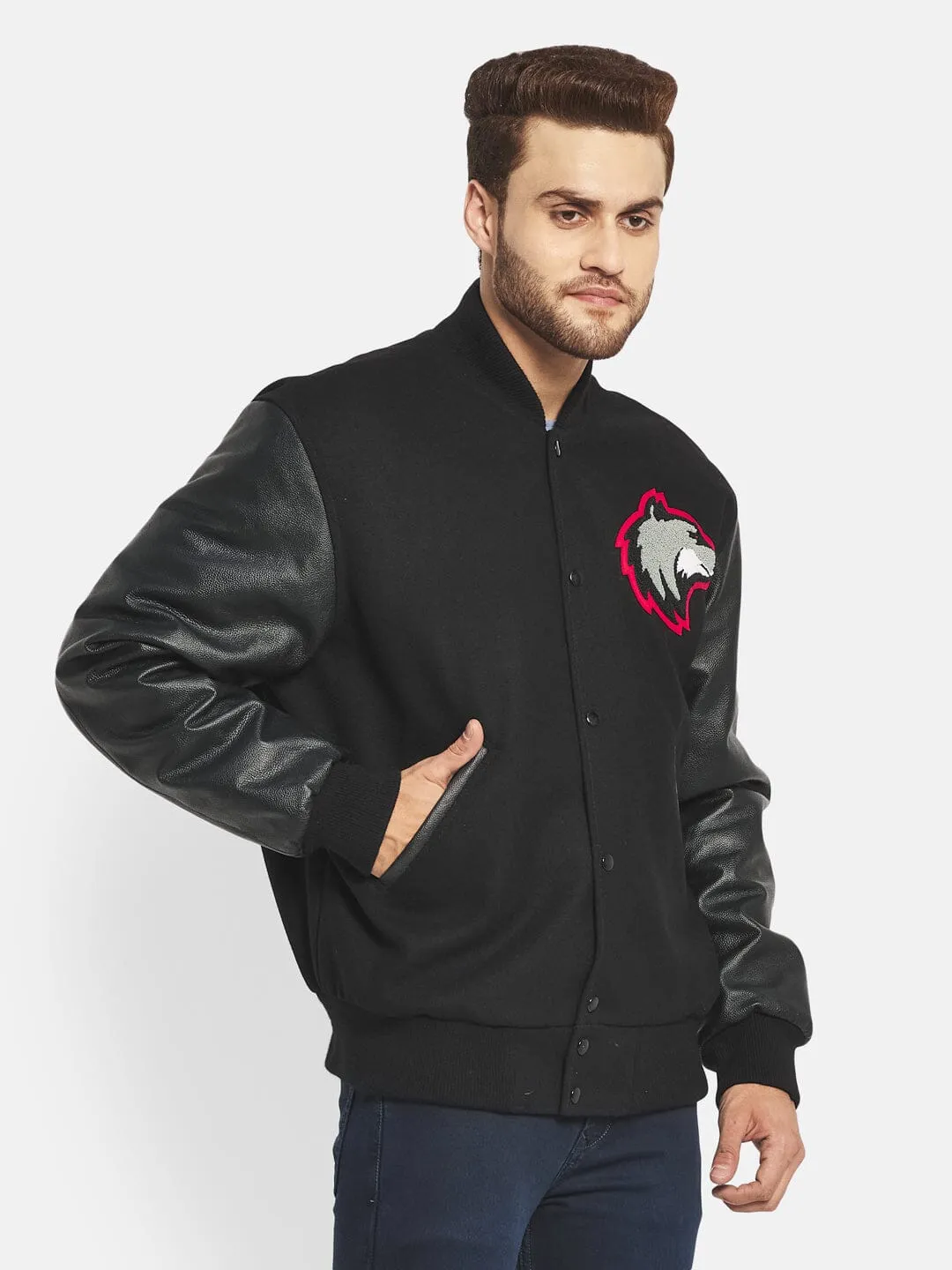 Black Wolf Varsity Jacket - Image 4