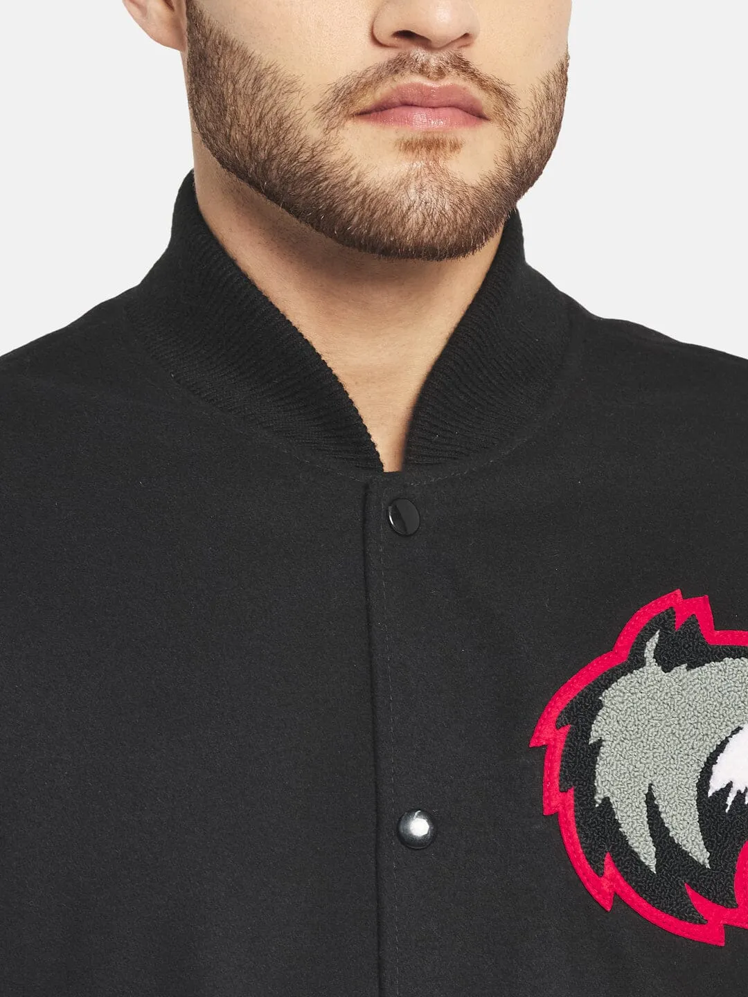 Black Wolf Varsity Jacket - Image 5