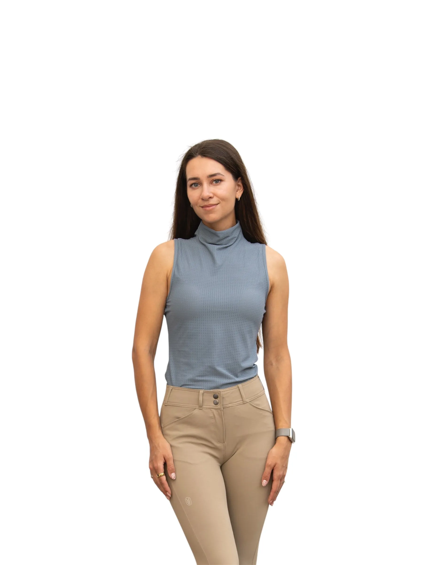 Blaire Sleeveless Mock Neck Shirt - Image 4