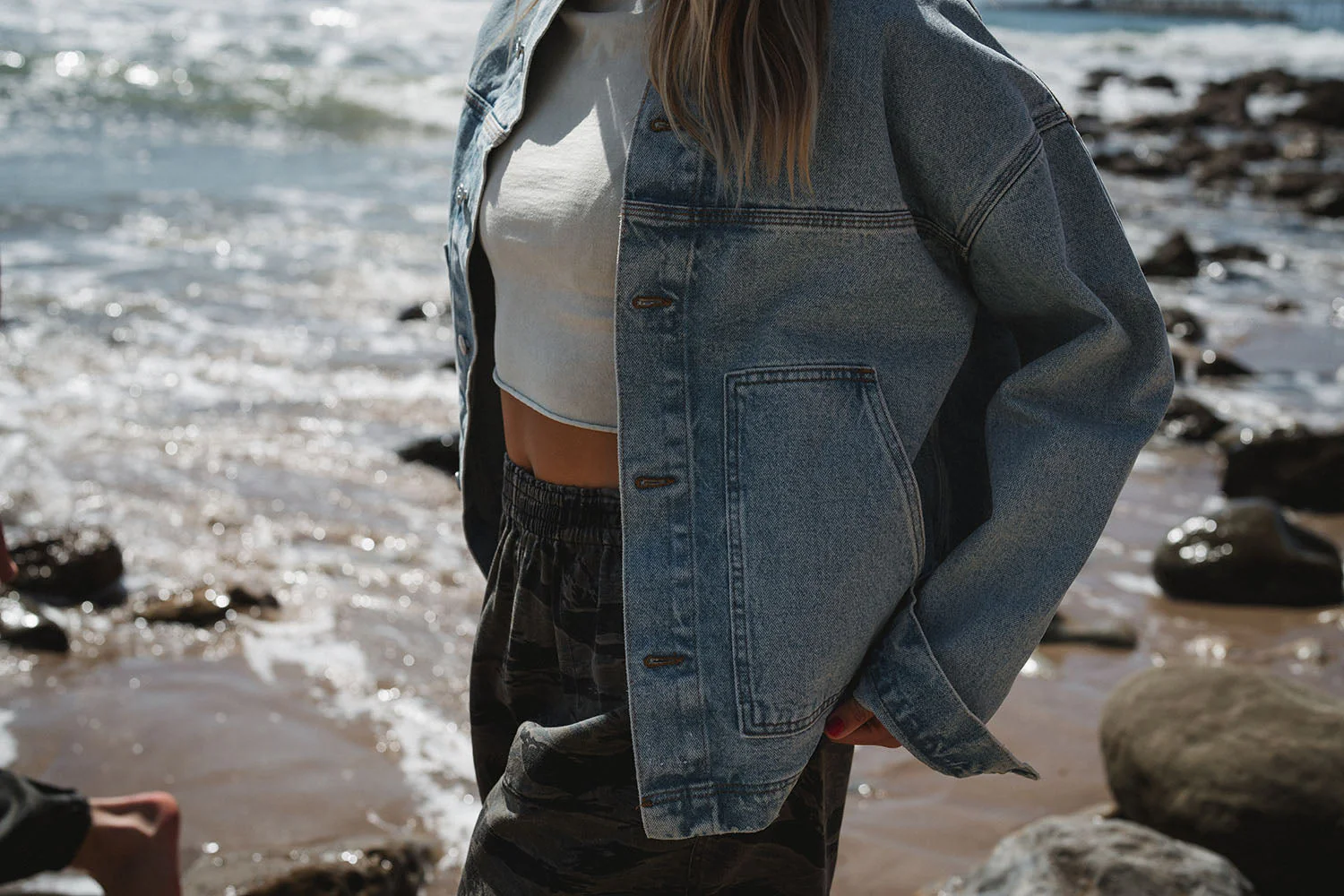 Bleached Indigo Oversized Denim Jacket - Image 2