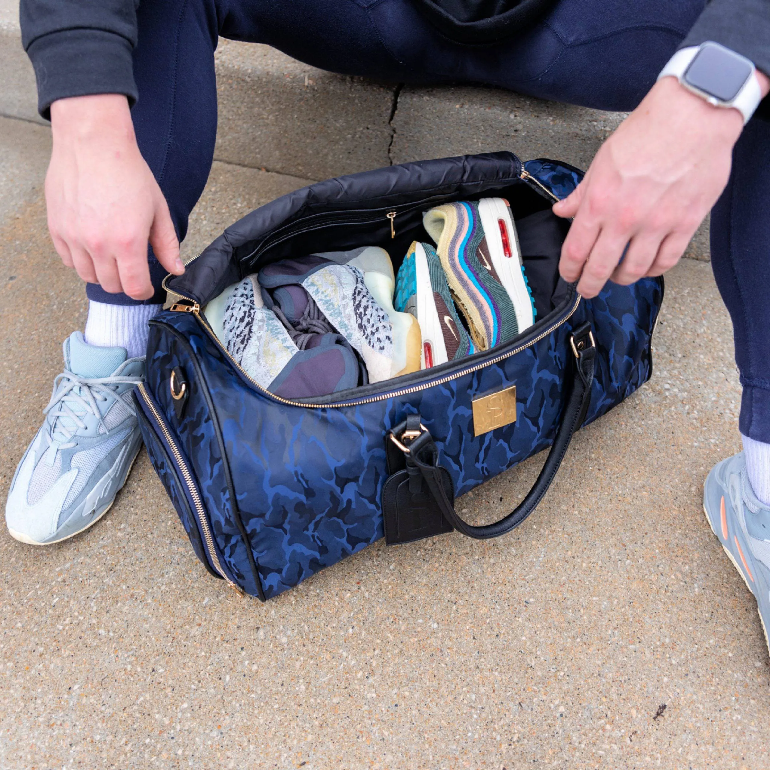 Blue Camo Weekender Duffle Bag - Image 3