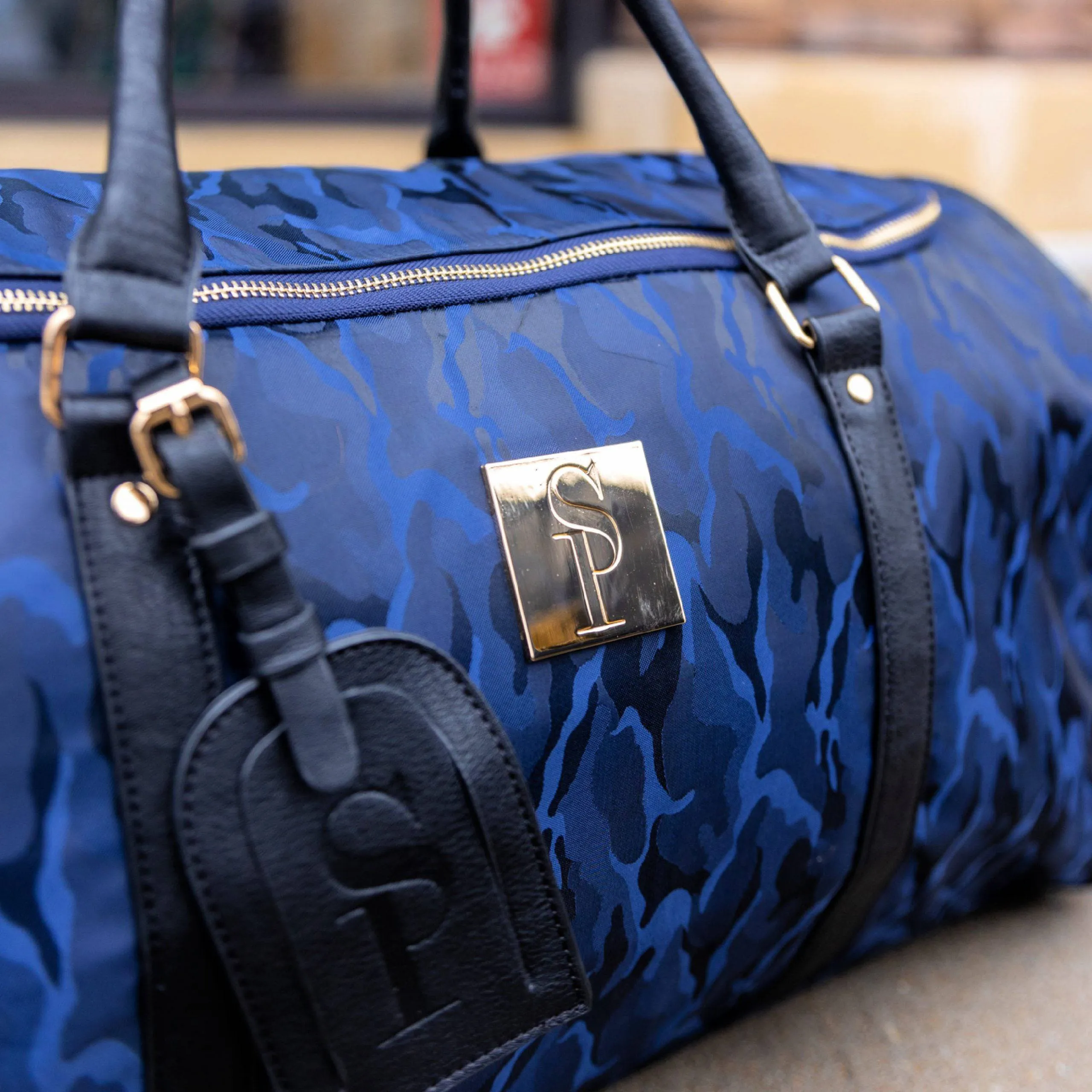 Blue Camo Weekender Duffle Bag - Image 5