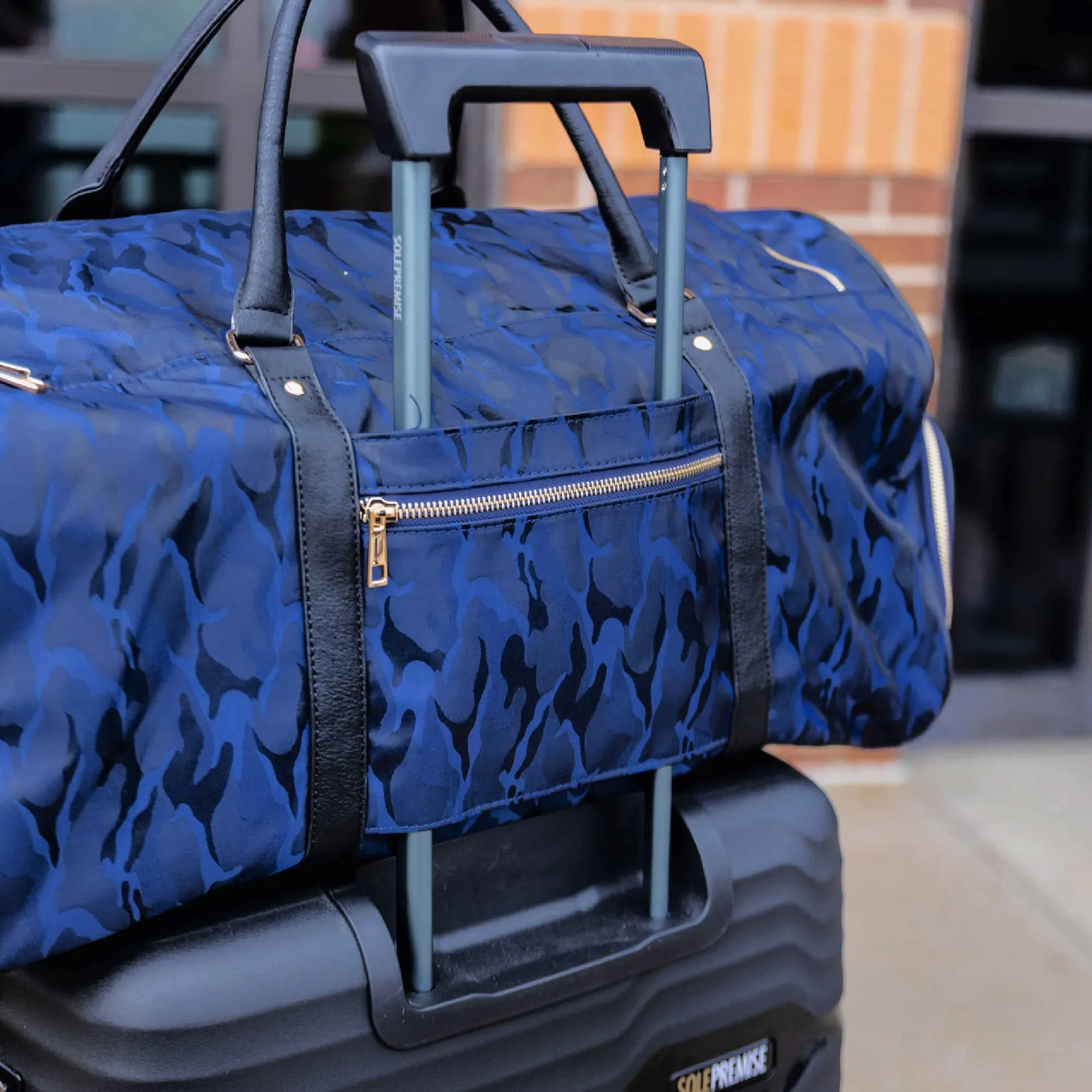 Blue Camo Weekender Duffle Bag - Image 6