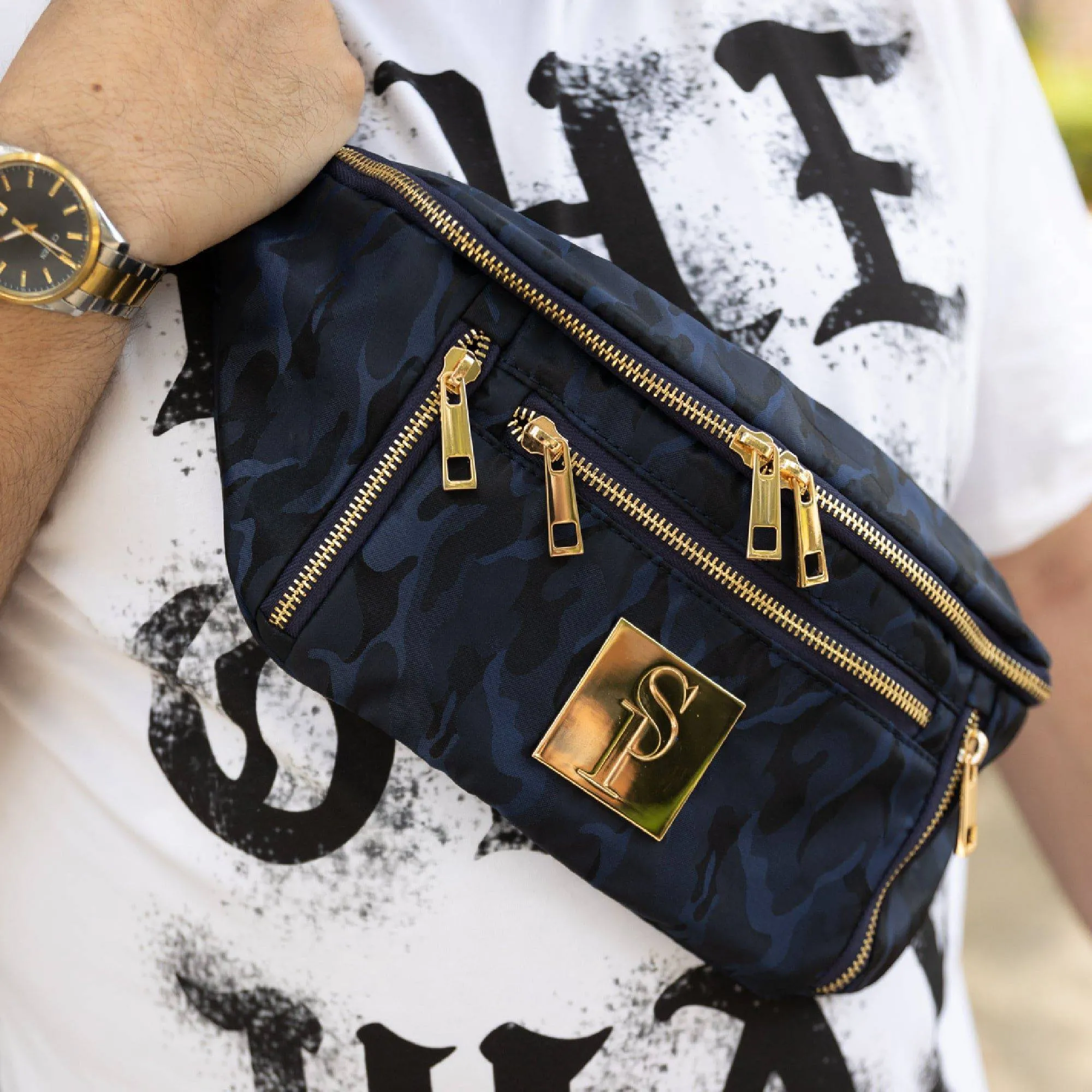 Blue Camo Sling Bag - Image 4