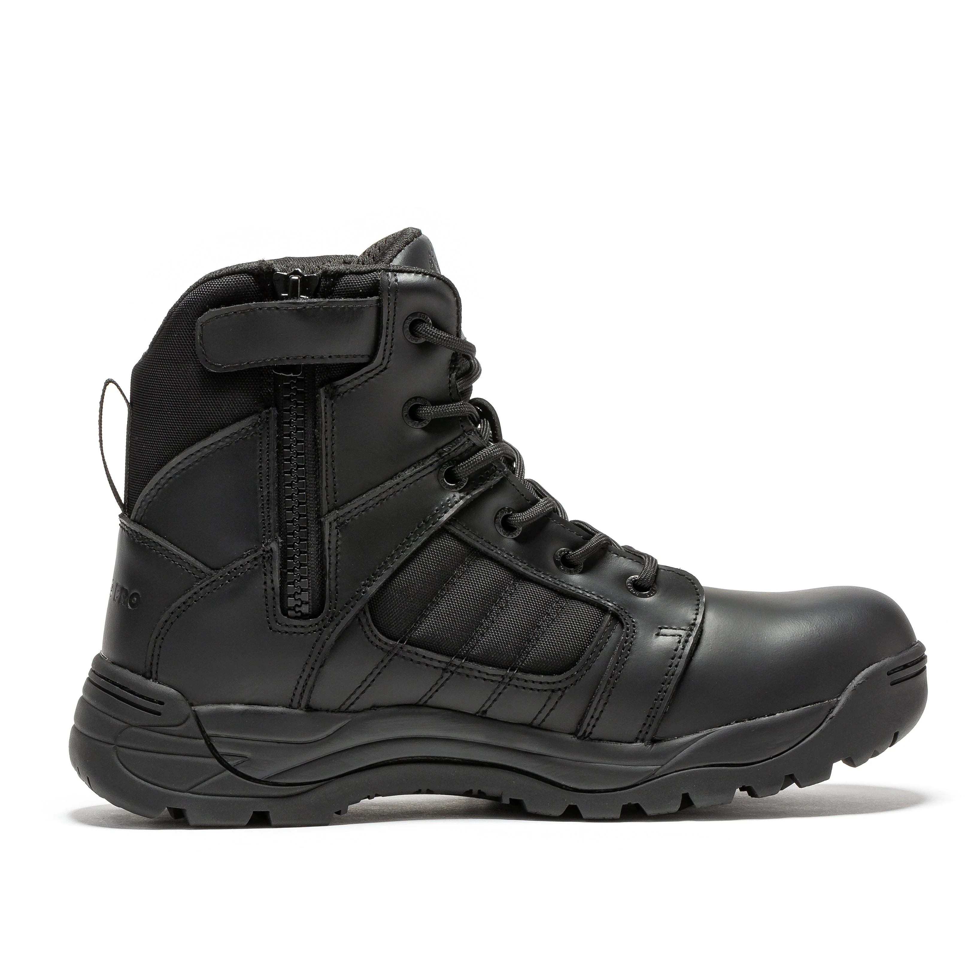 Botas Pro Black Men's 6 inch Side Zipper Rubber Sole Tactical Boots BMP111BK - Image 2
