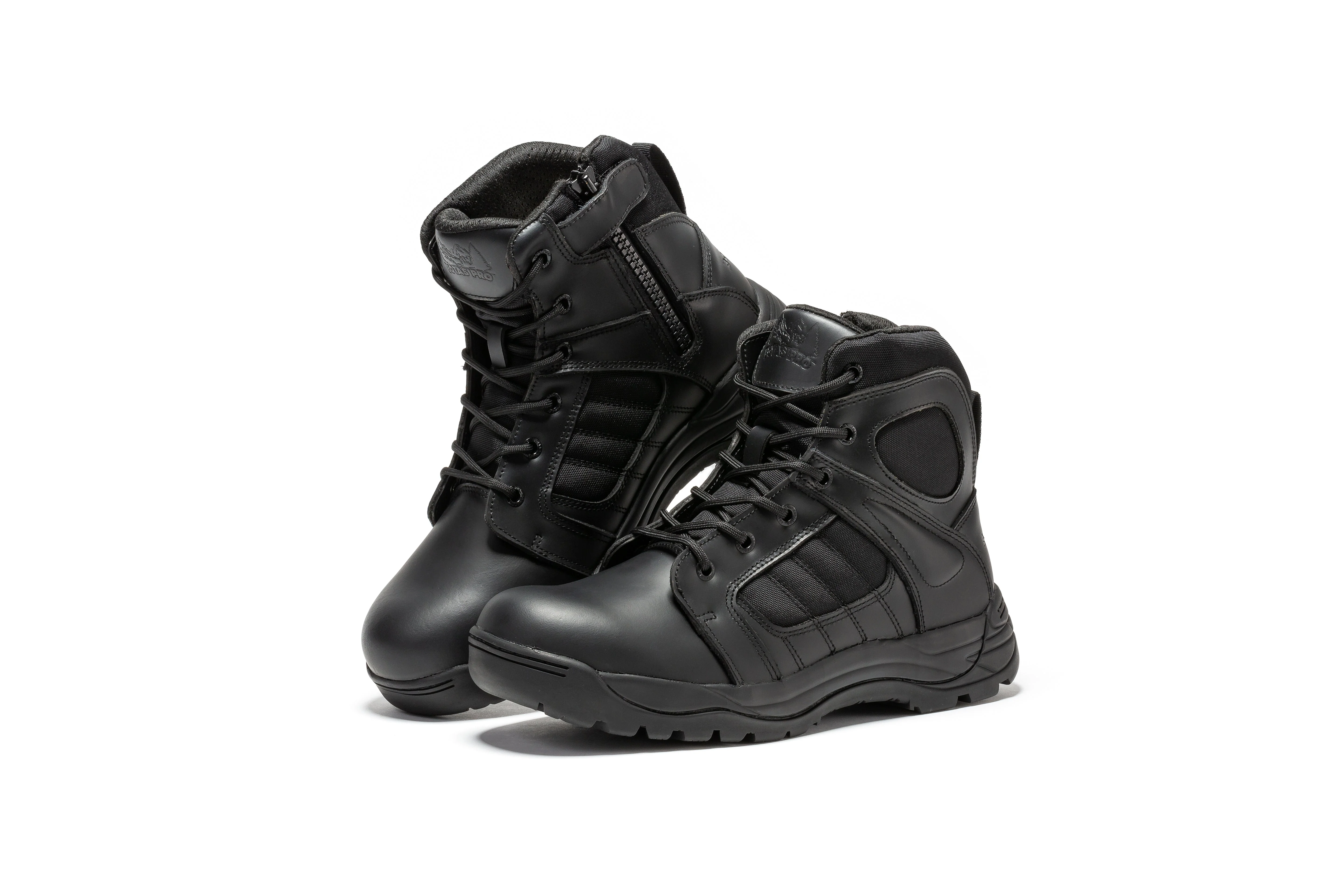 Botas Pro Black Men's 6 inch Side Zipper Rubber Sole Tactical Boots BMP111BK - Image 5