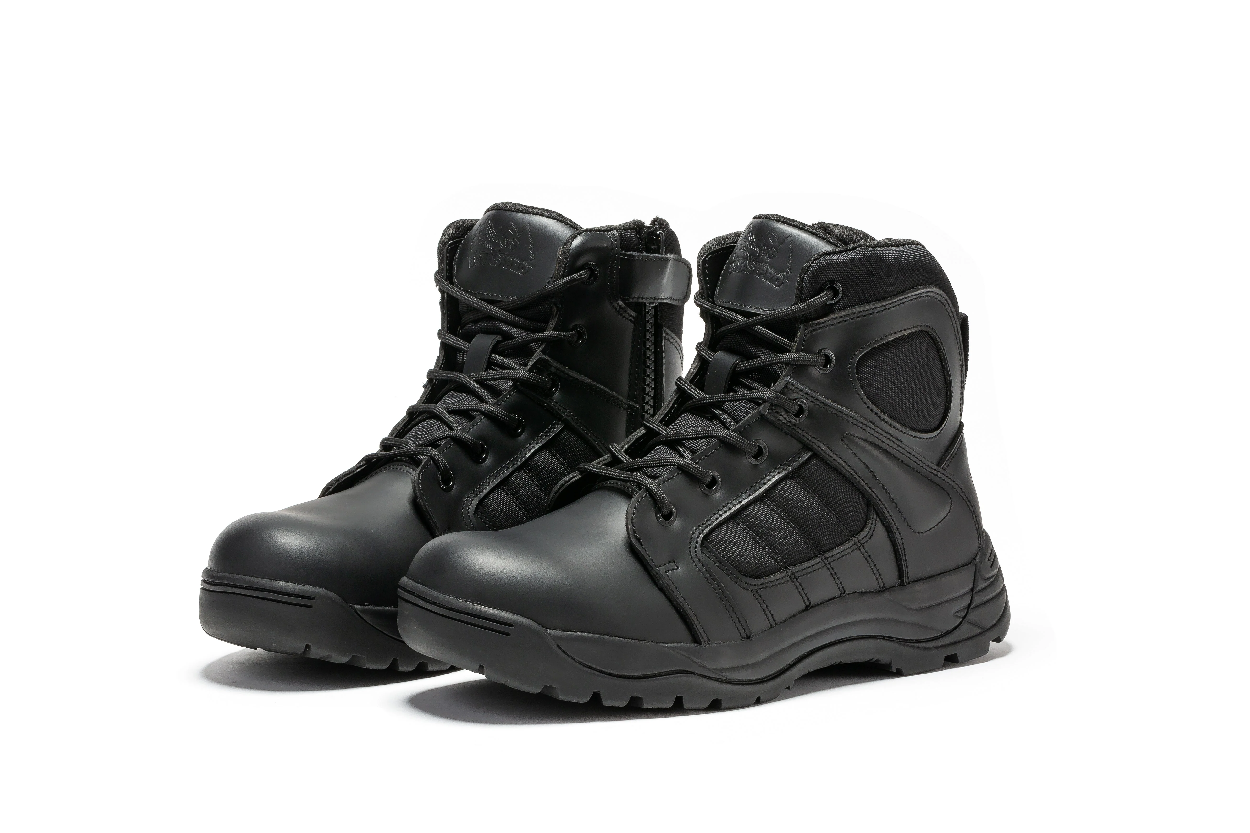 Botas Pro Black Men's 6 inch Side Zipper Rubber Sole Tactical Boots BMP111BK - Image 6