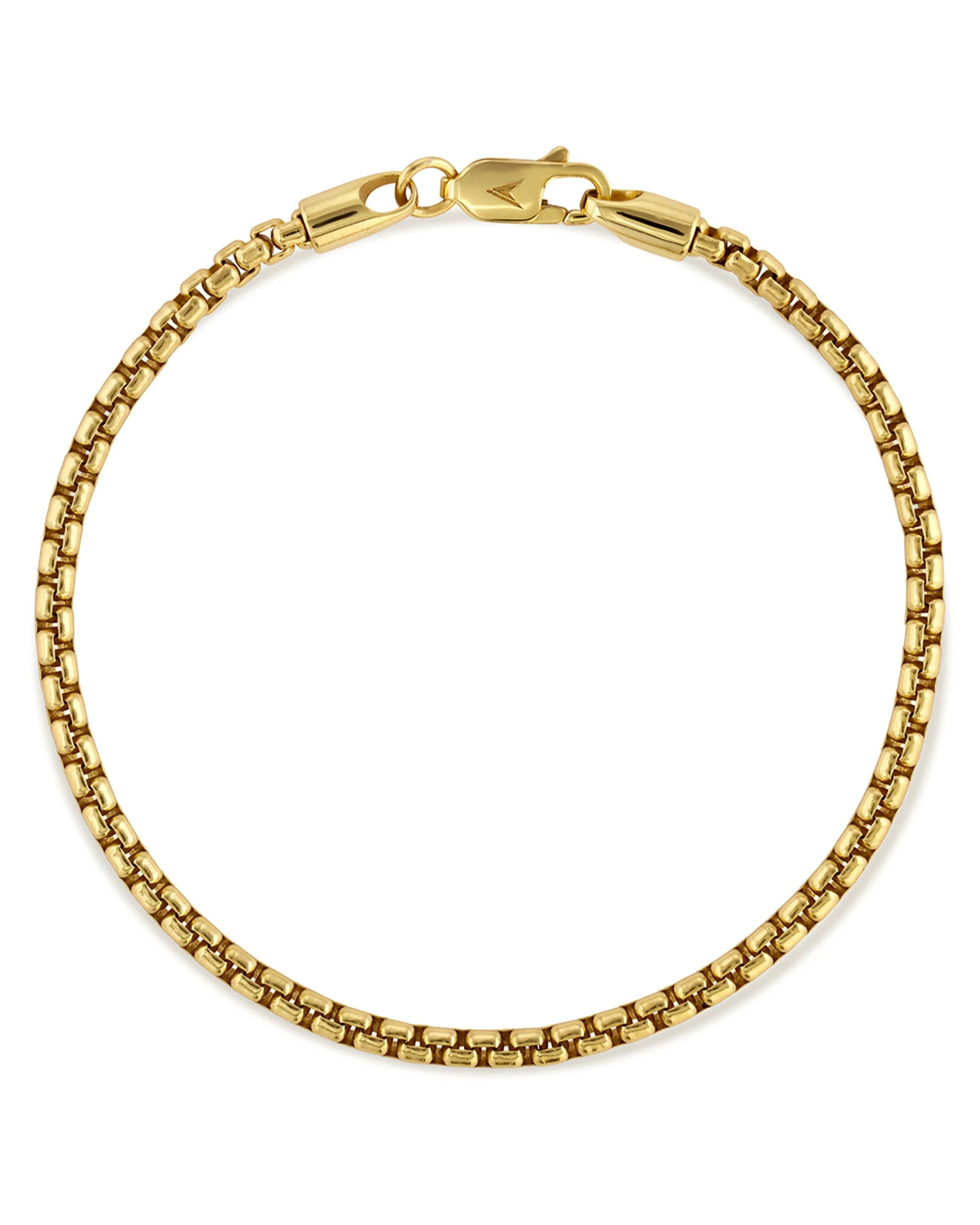 Box Chain Bracelet, 3MM - 14K Gold - Image 5