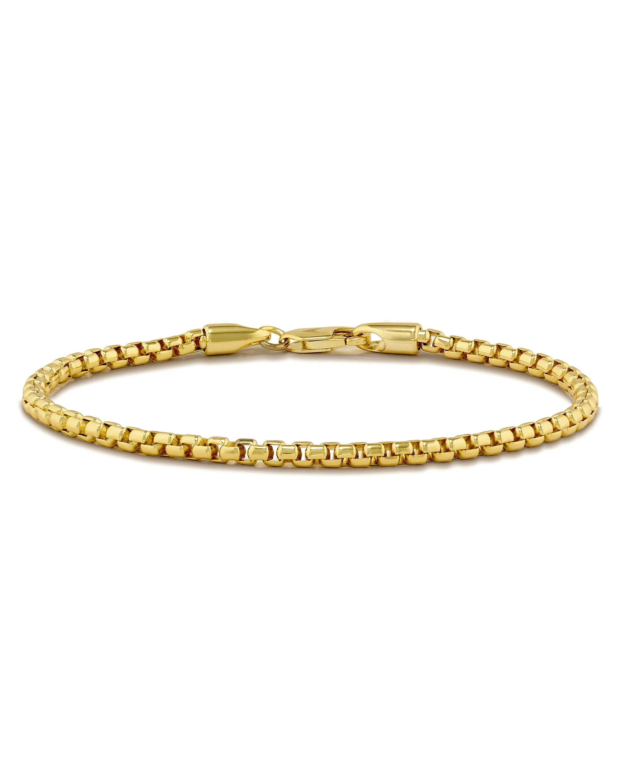 Box Chain Bracelet, 3MM - 14K Gold - Image 8
