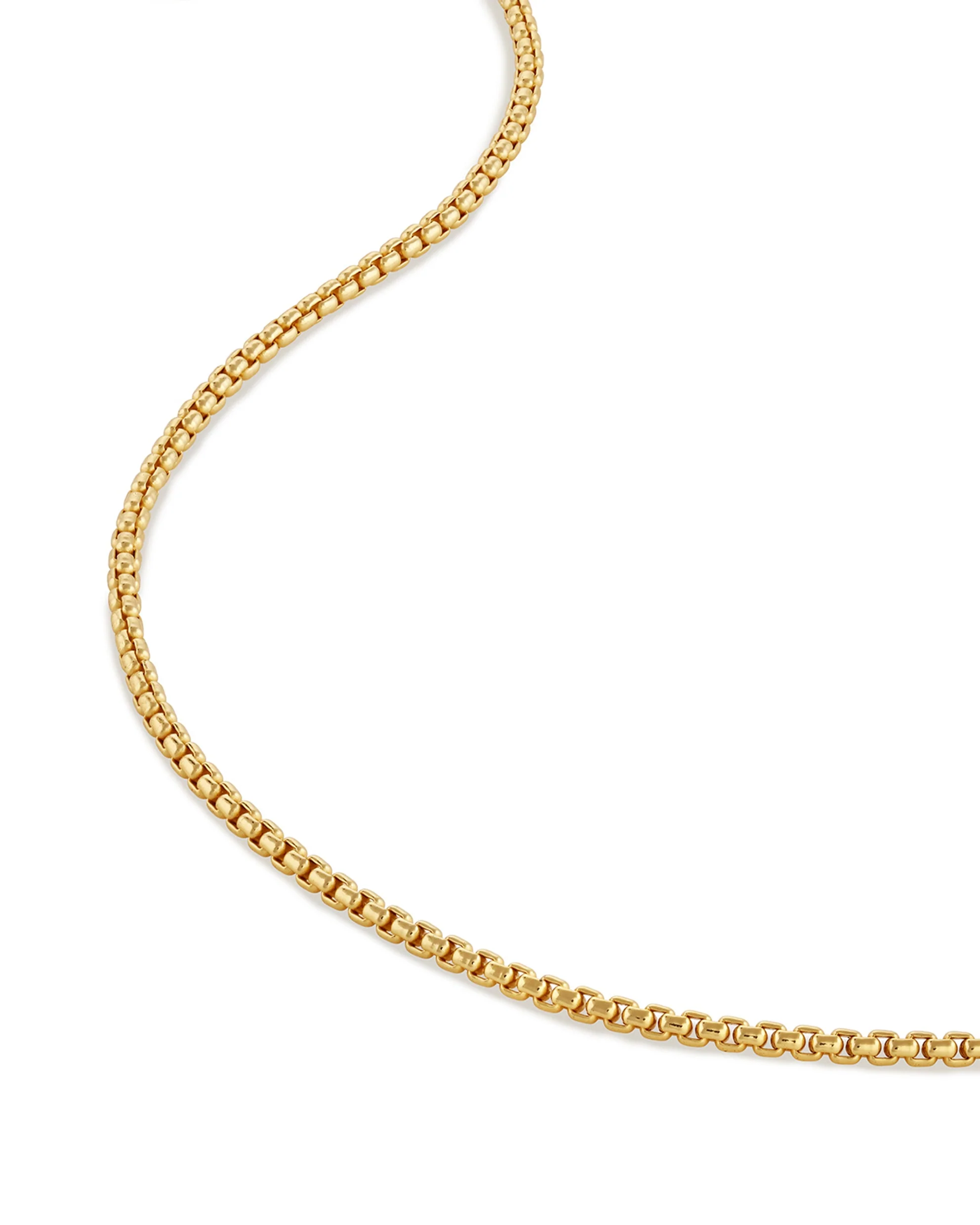 Box Chain Necklace, 2MM - 14K Gold - Image 3