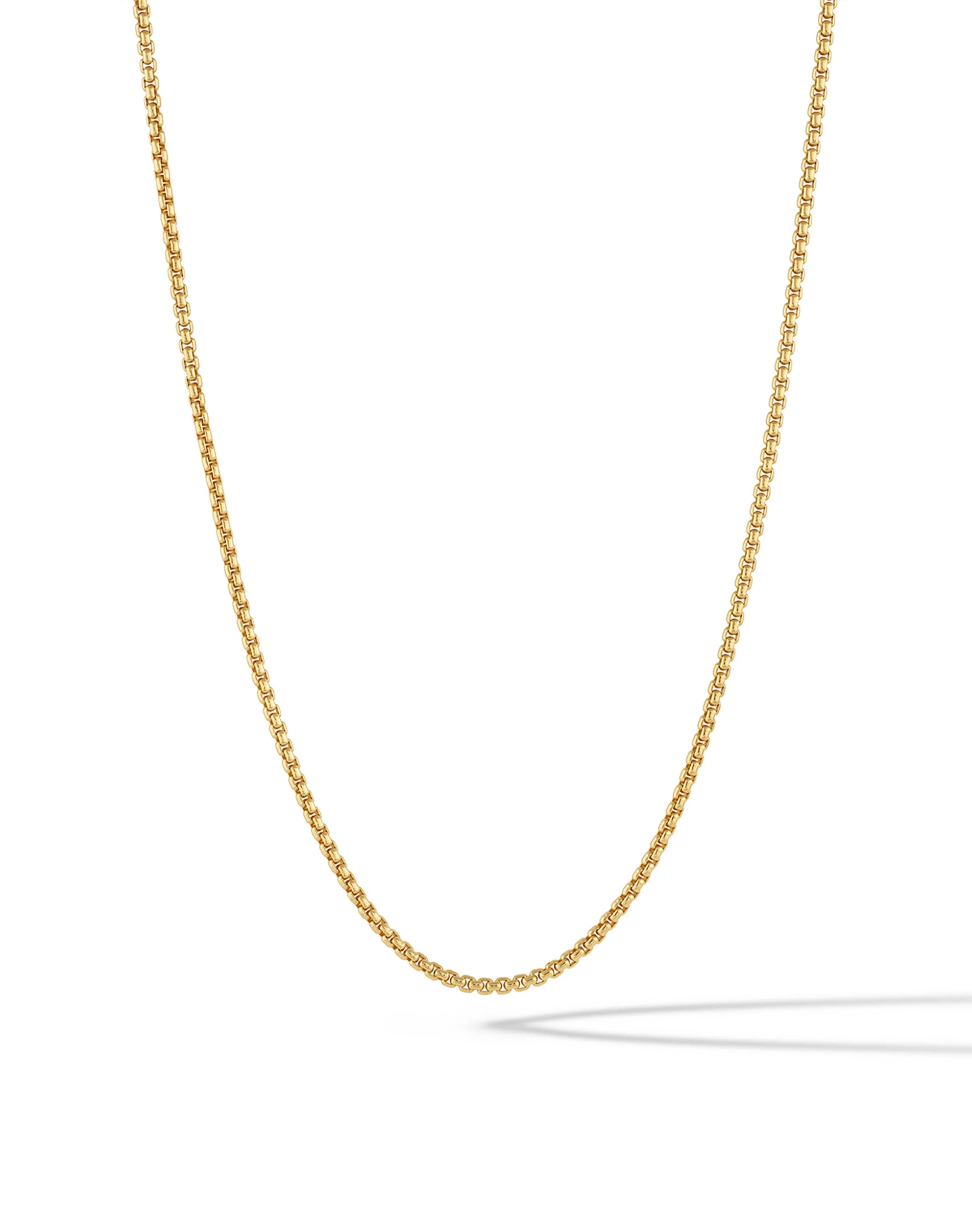 Box Chain Necklace, 2MM - 14K Gold - Image 6