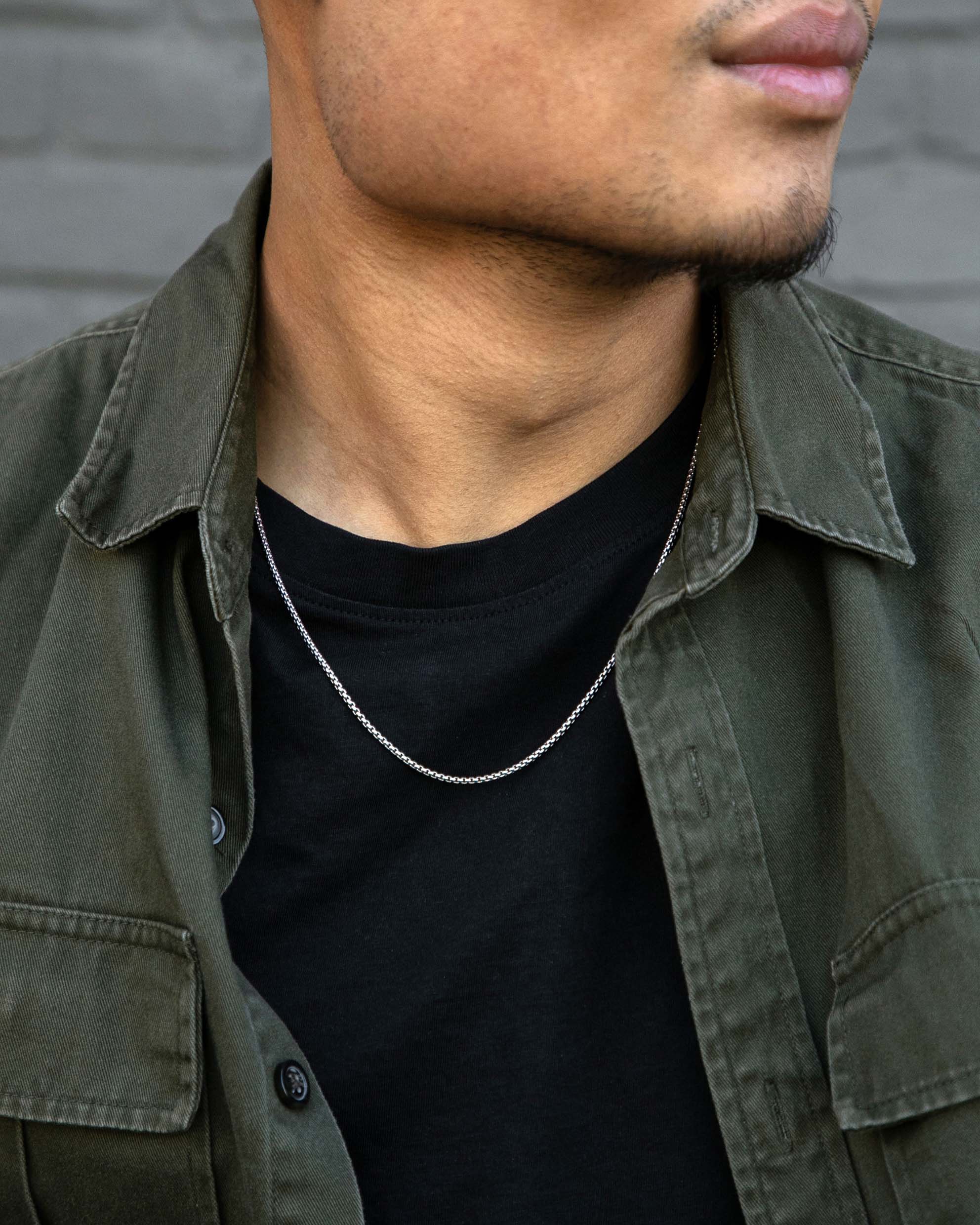 Box Chain Necklace, 2MM - Sterling Silver - Image 4