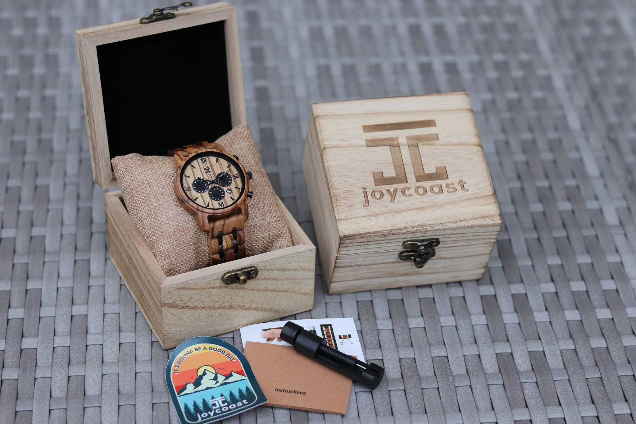 Breiler Men's Watches | Zebra Wood Chronograph - Image 3