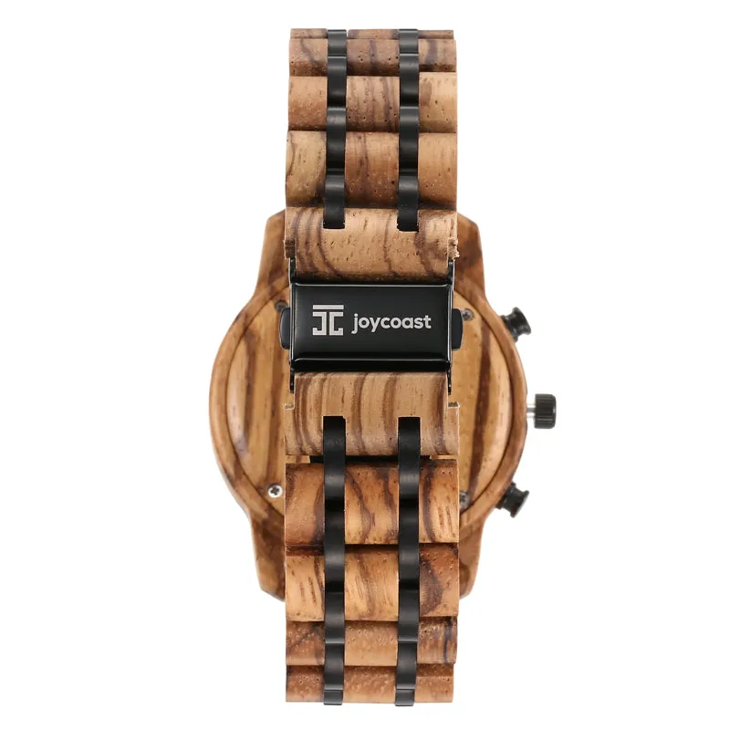 Breiler Men's Watches | Zebra Wood Chronograph - Image 4
