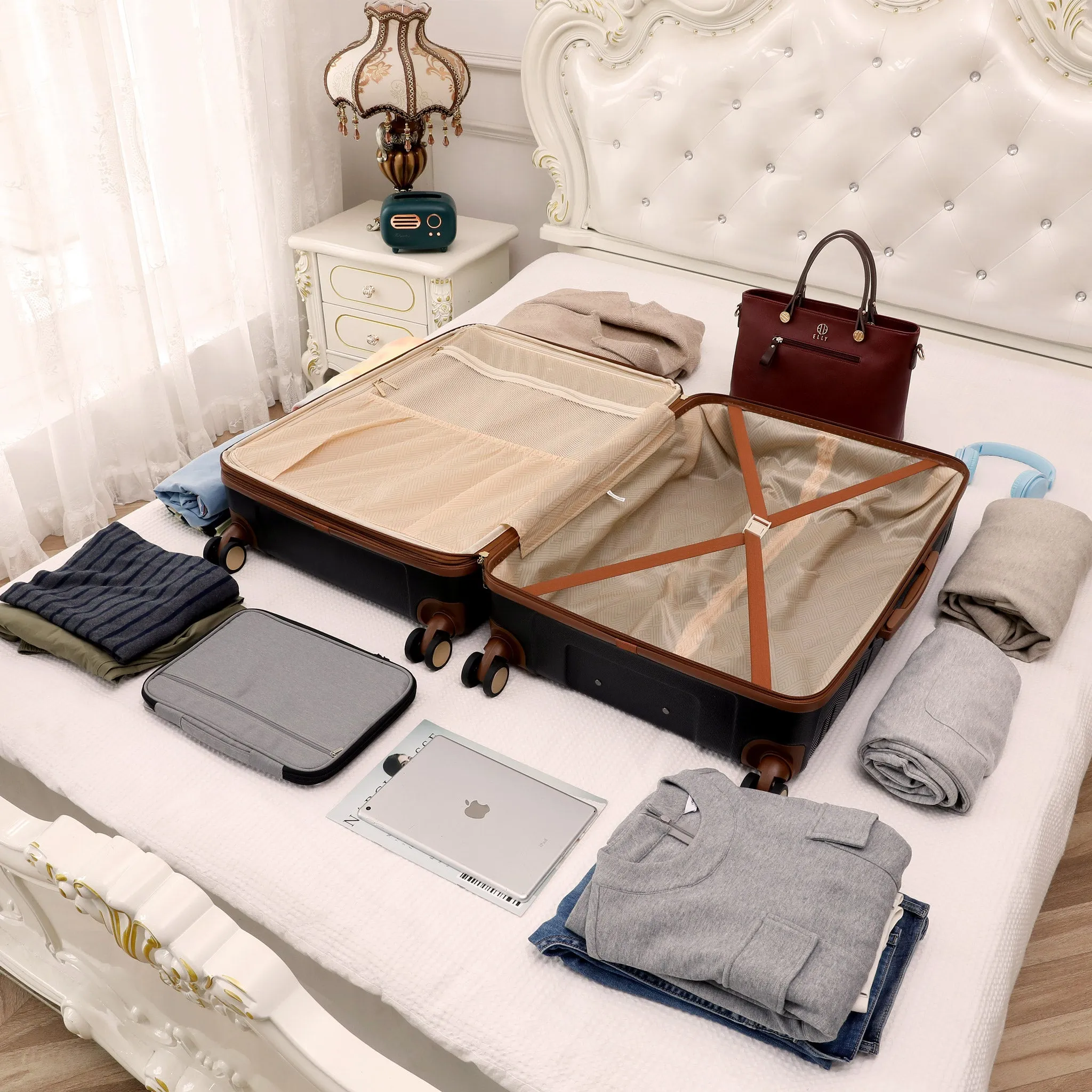 Brickell 3 Piece Expandable Retro Luggage Set - Image 10