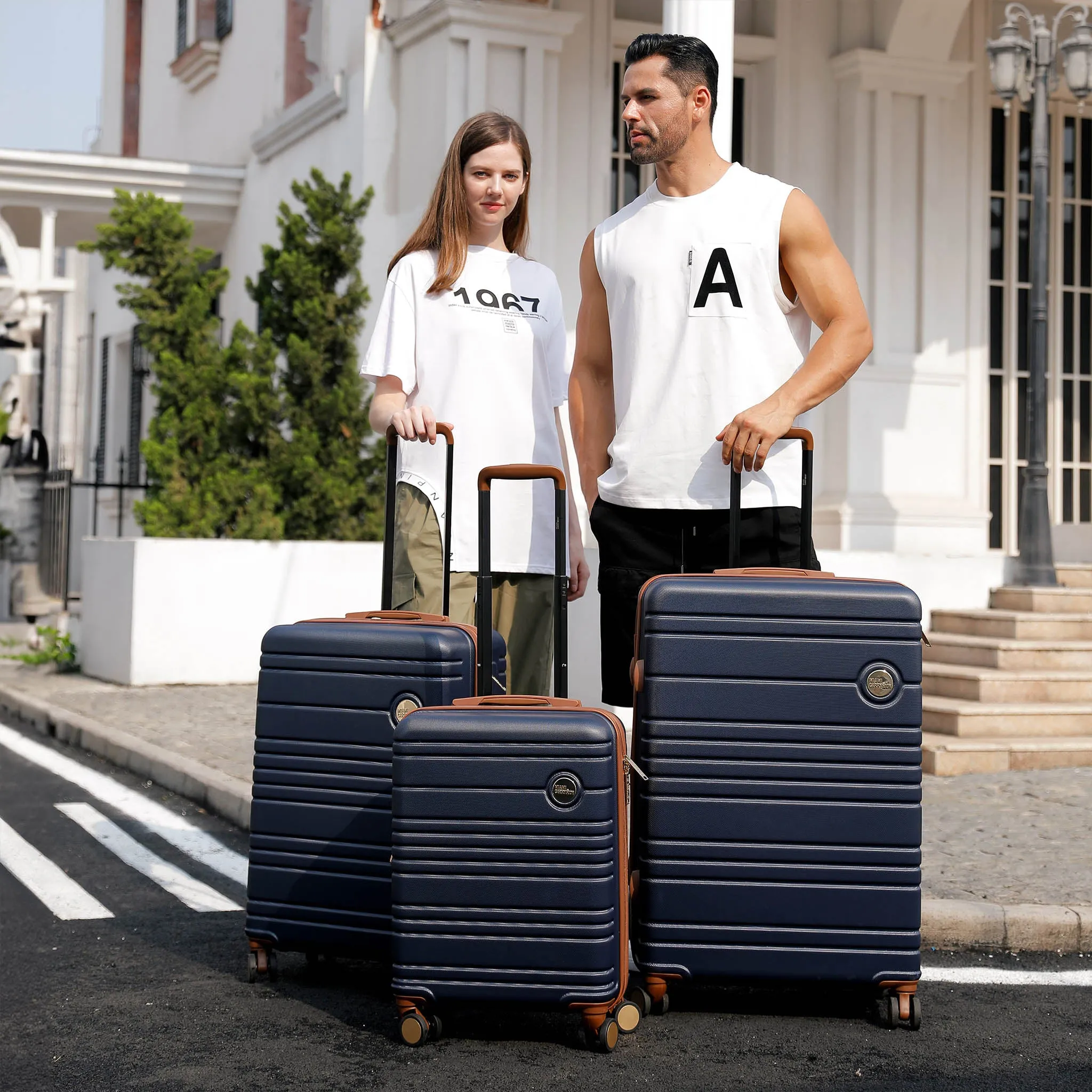Brickell 3 Piece Expandable Retro Luggage Set - Image 13