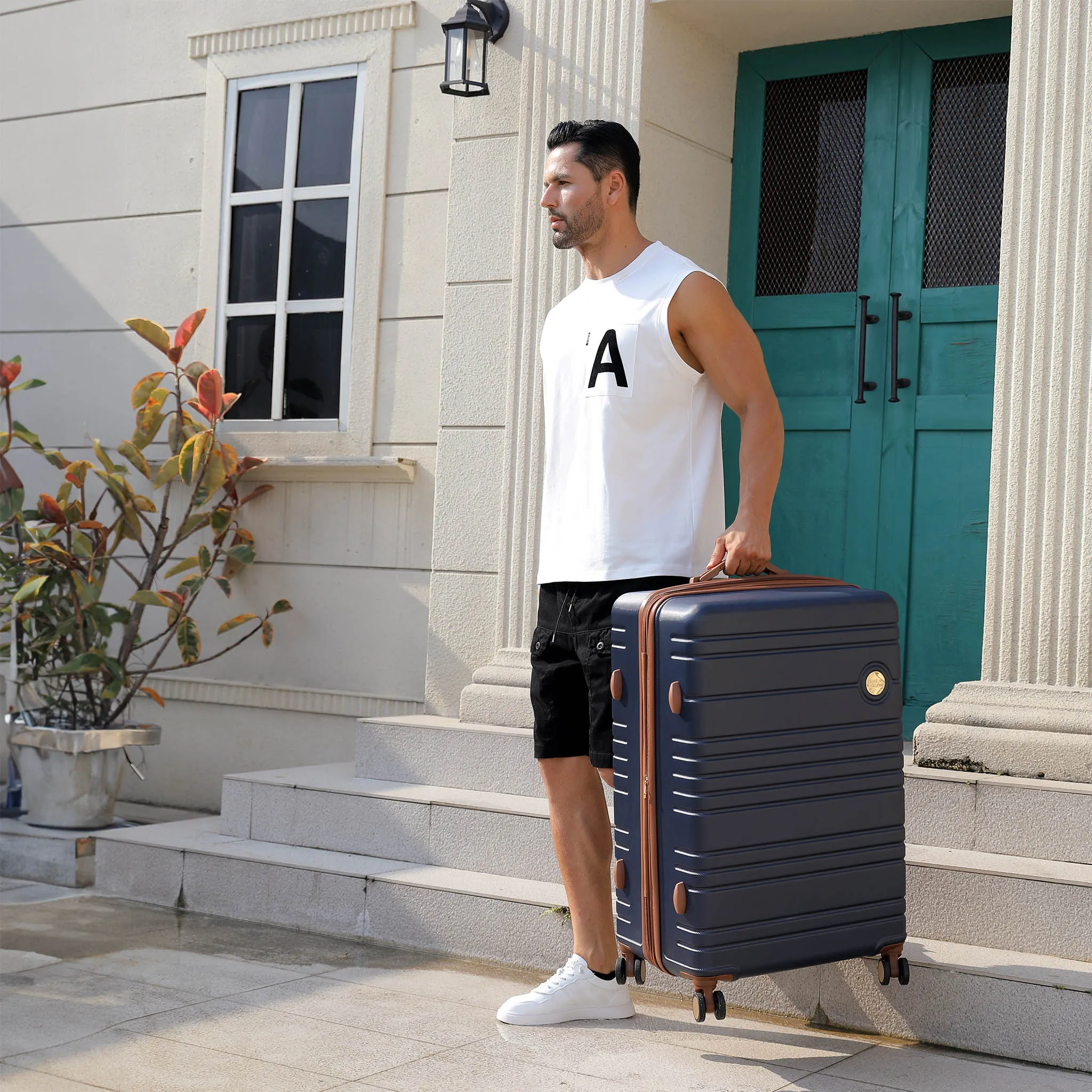 Brickell 3 Piece Expandable Retro Luggage Set - Image 14