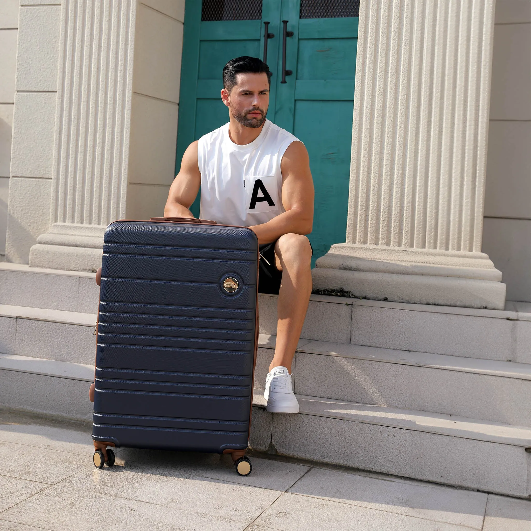 Brickell 3 Piece Expandable Retro Luggage Set - Image 15