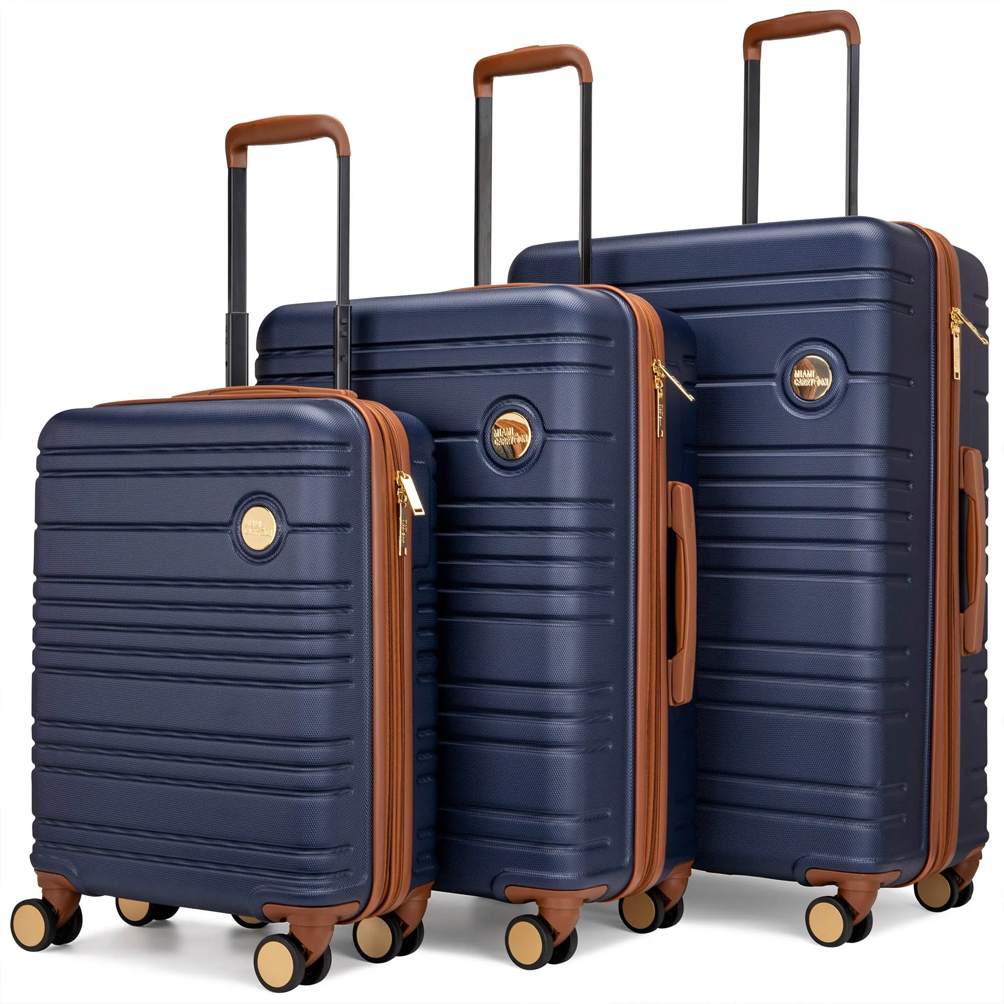 Brickell 3 Piece Expandable Retro Luggage Set - Image 16
