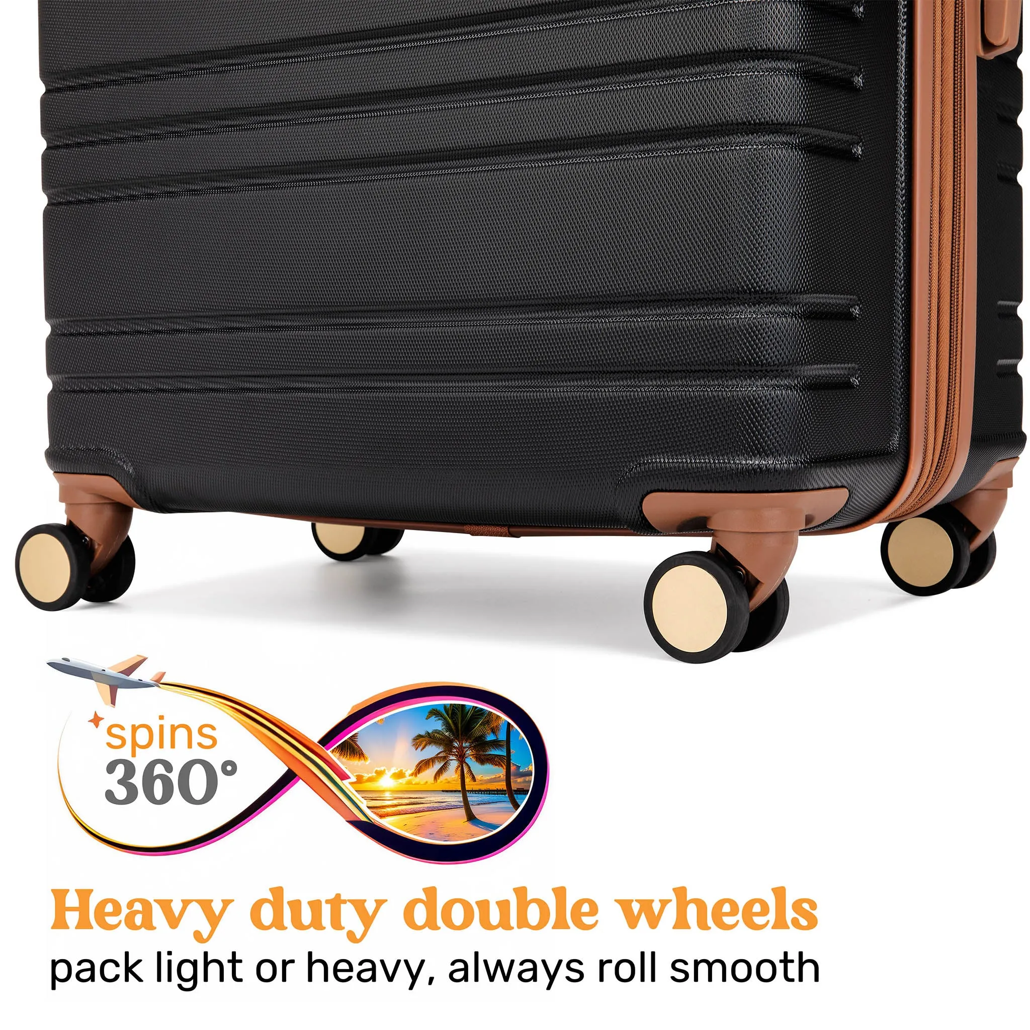 Brickell 3 Piece Expandable Retro Luggage Set - Image 4