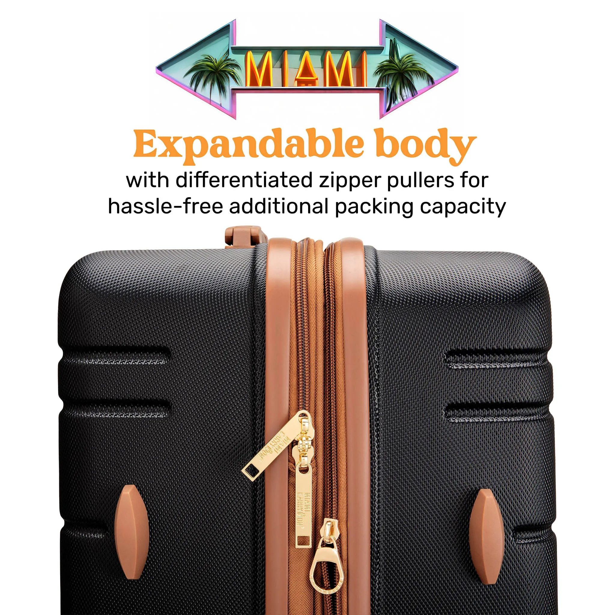 Brickell 3 Piece Expandable Retro Luggage Set - Image 6