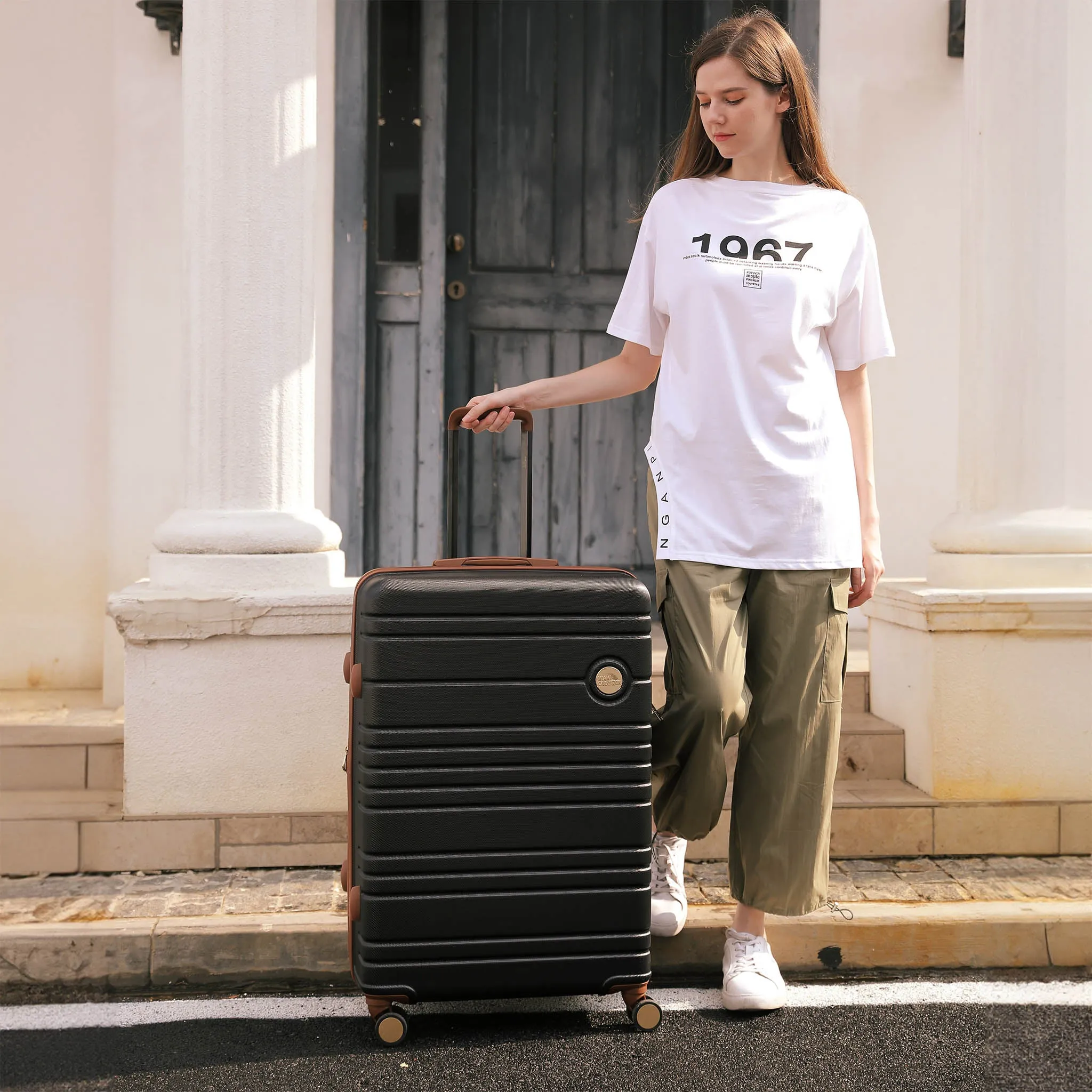 Brickell 3 Piece Expandable Retro Luggage Set - Image 9