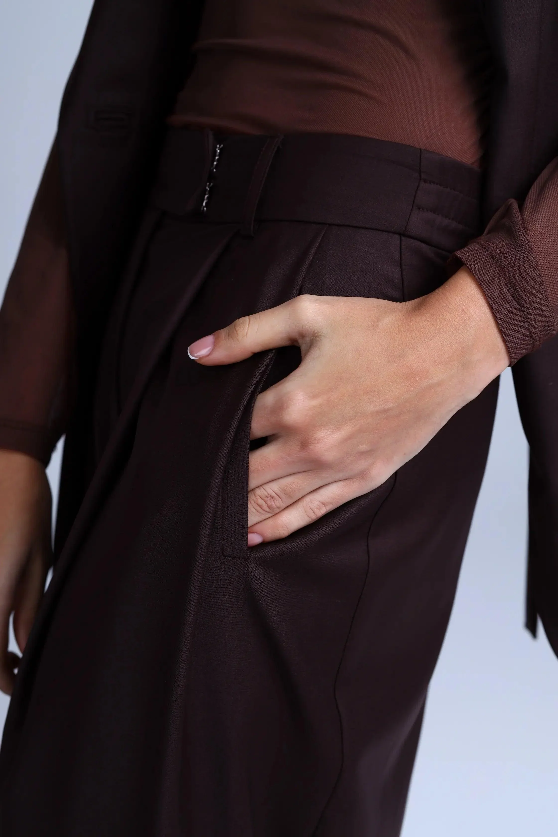 Broadway 3-Piece Monica Tailored Virgin Wool Suit in Dark Coffee - Image 5