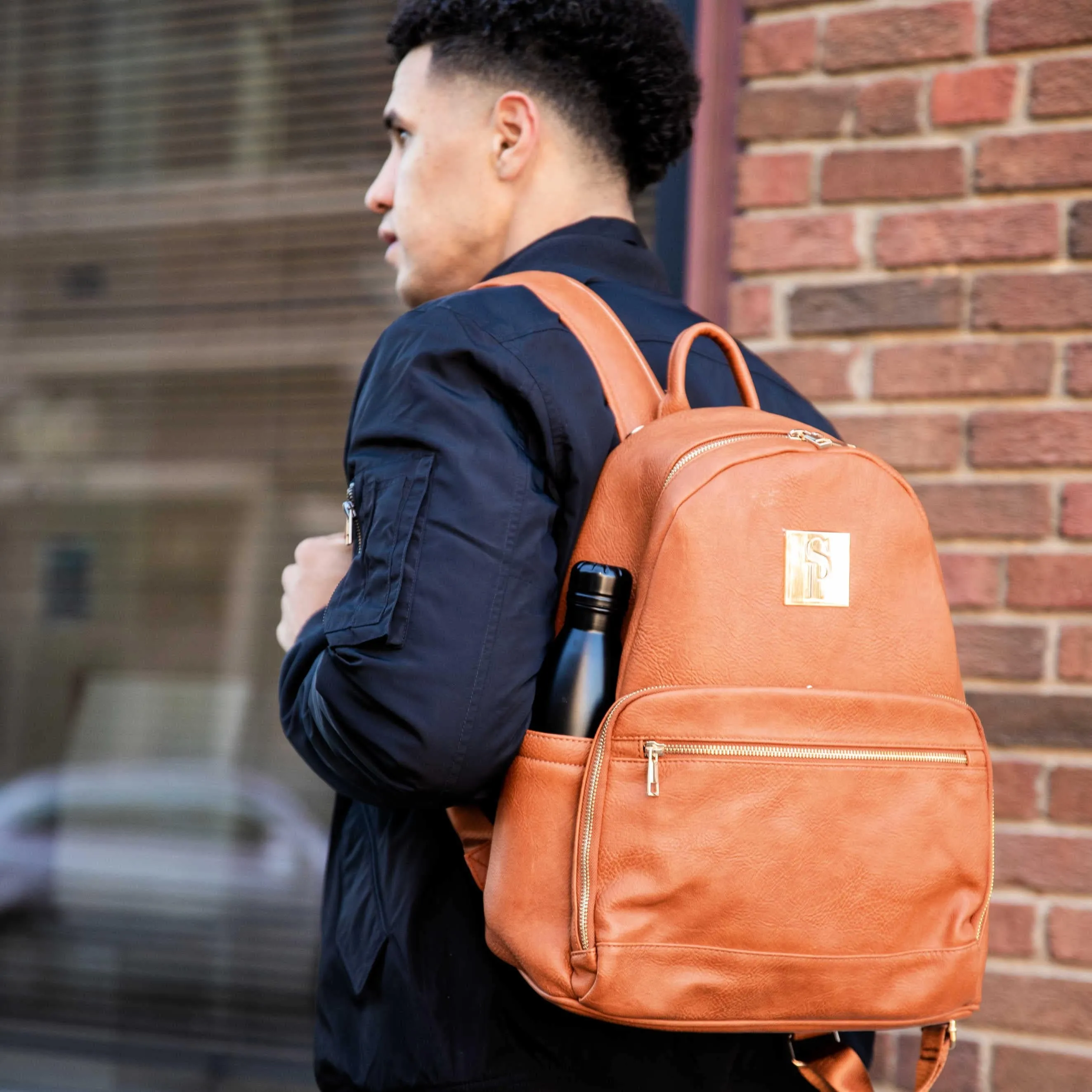 Brown Carrier Leather Backpack - Image 7