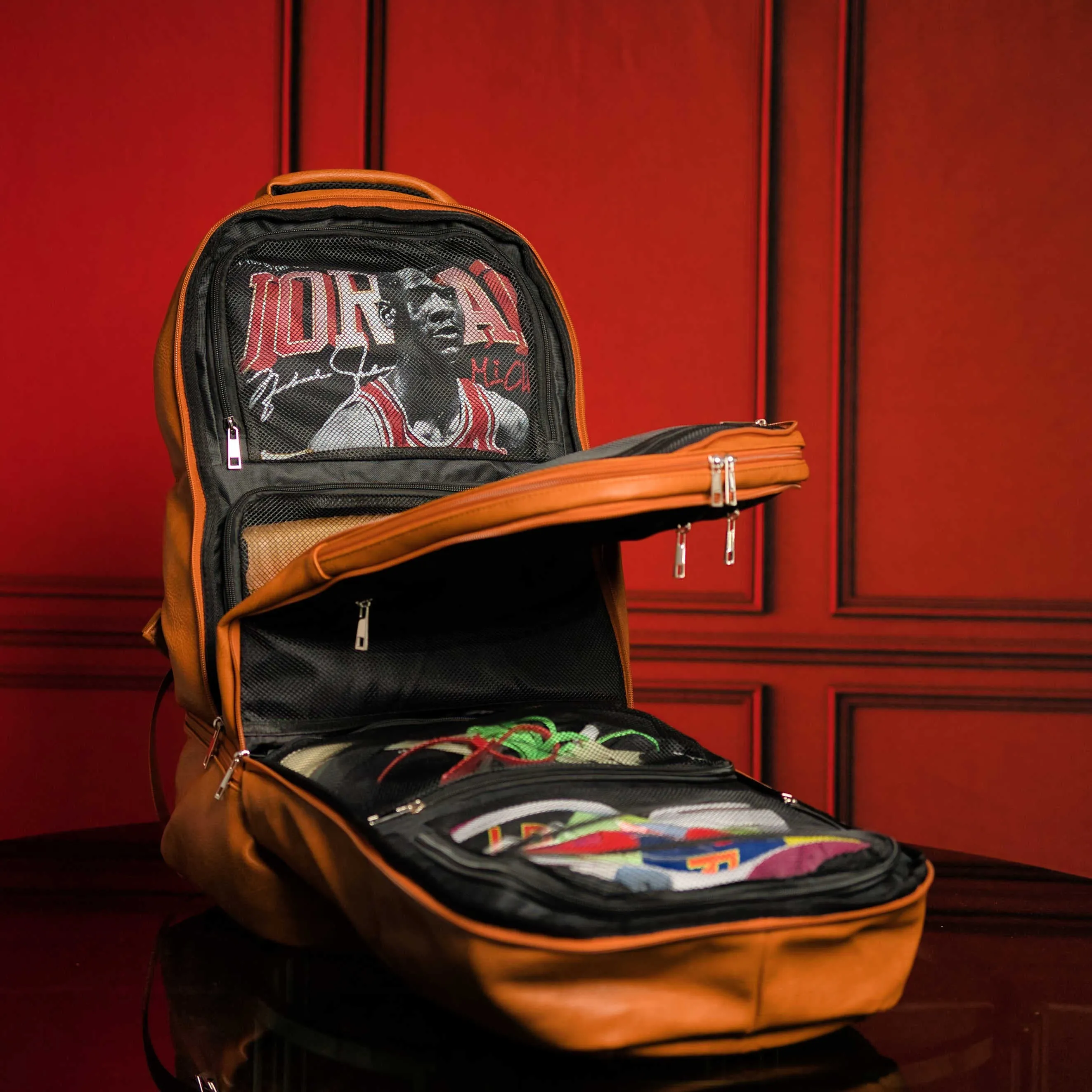Brown Leather Luxury Carry-On Backpack (Patented Signature Design) - Image 2