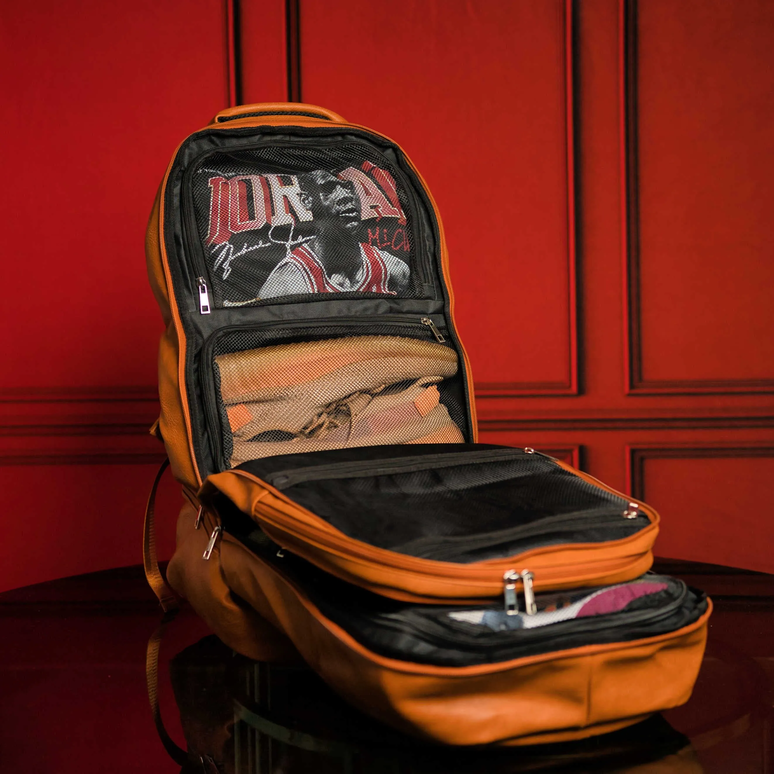 Brown Leather Luxury Carry-On Backpack (Patented Signature Design) - Image 3