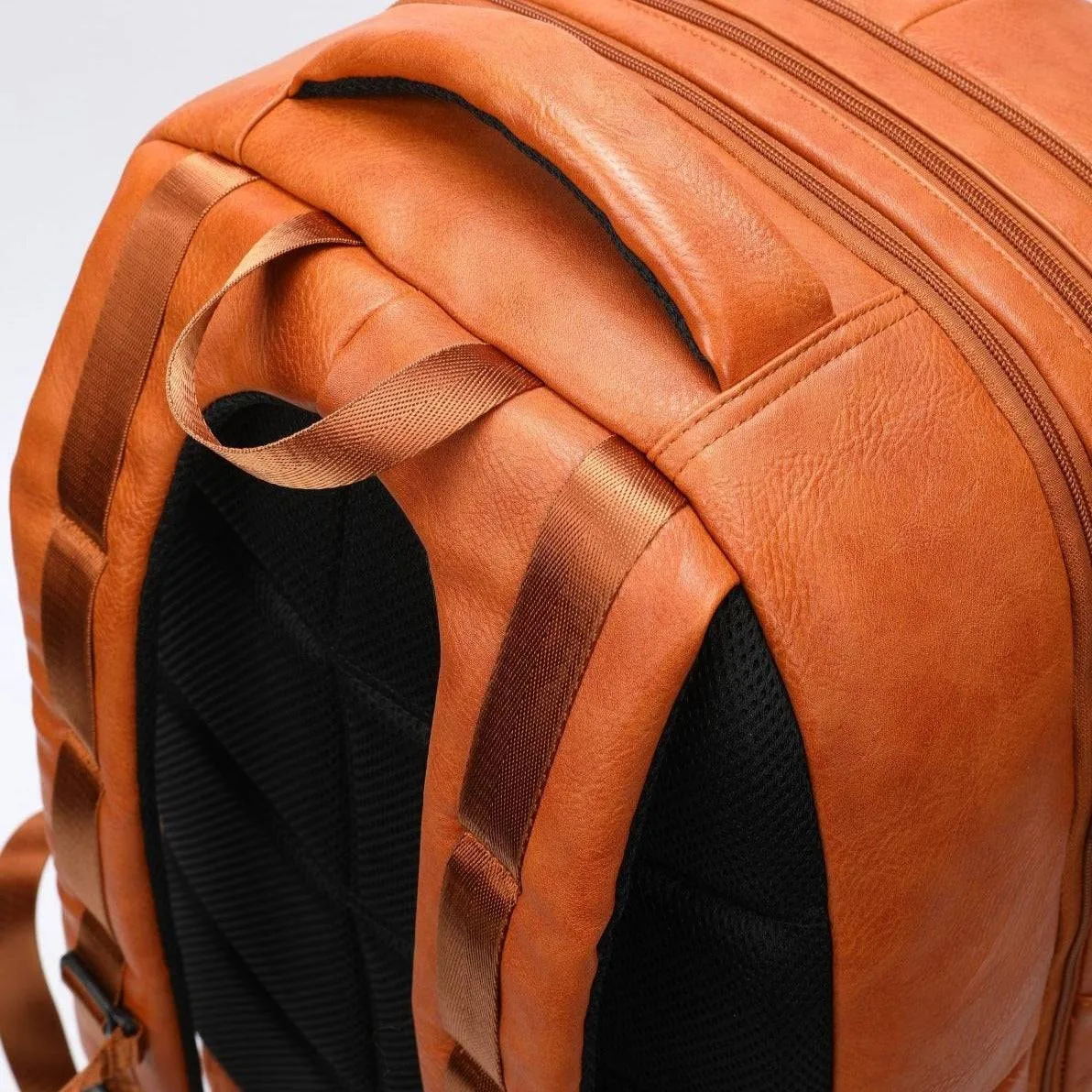 Brown Leather Luxury Carry-On Backpack (Patented Signature Design) - Image 6