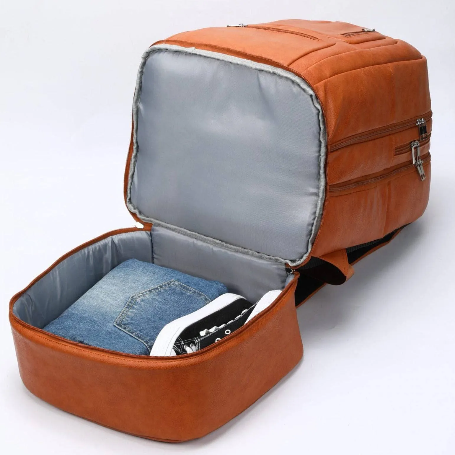 Brown Leather Luxury Carry-On Backpack (Patented Signature Design) - Image 8
