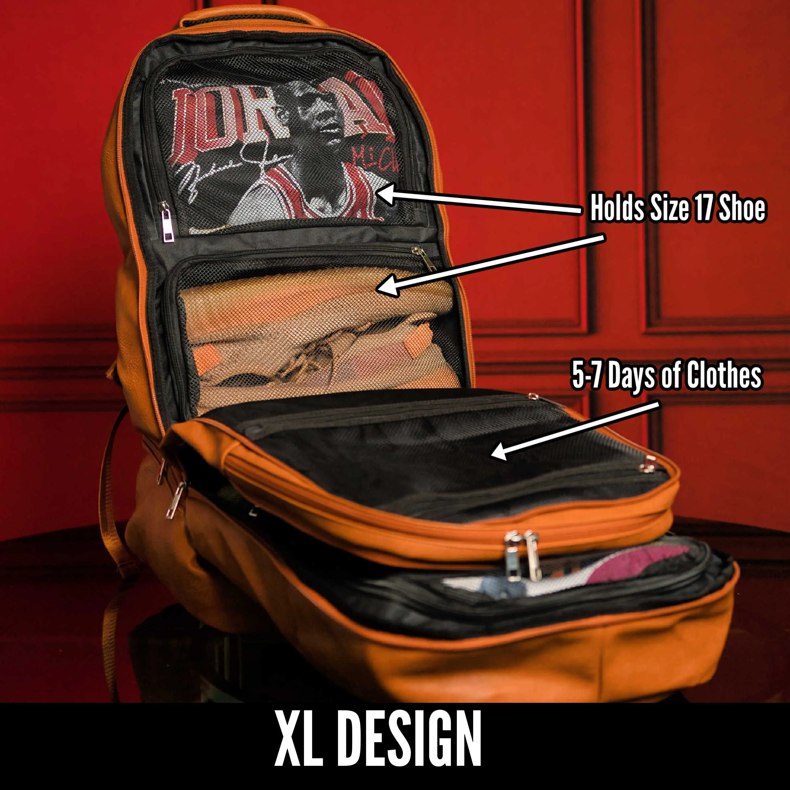 Brown Leather Patented Carry-on Bag (XL Design) - Image 2