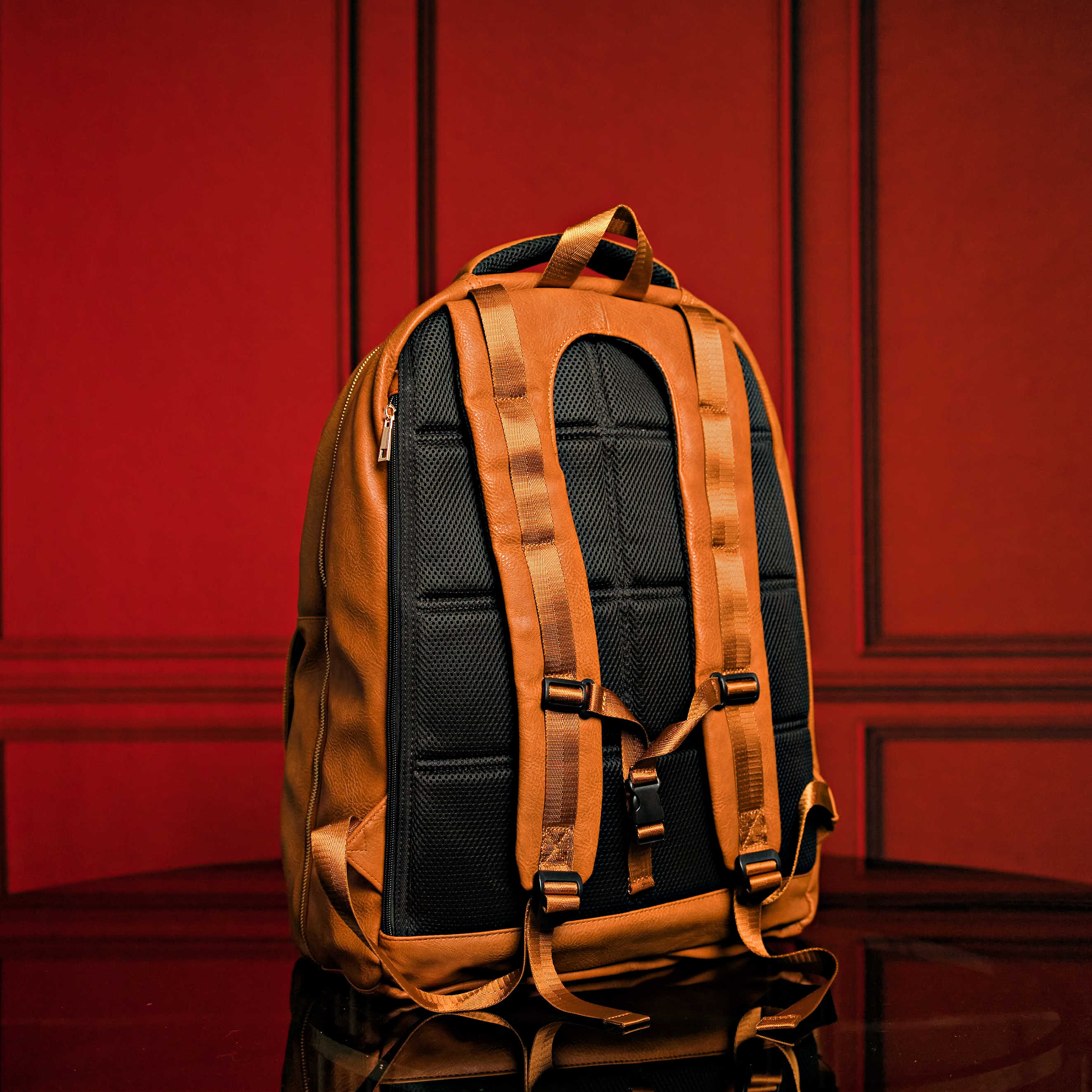 Brown Leather Roller Carry-on Set - Image 4
