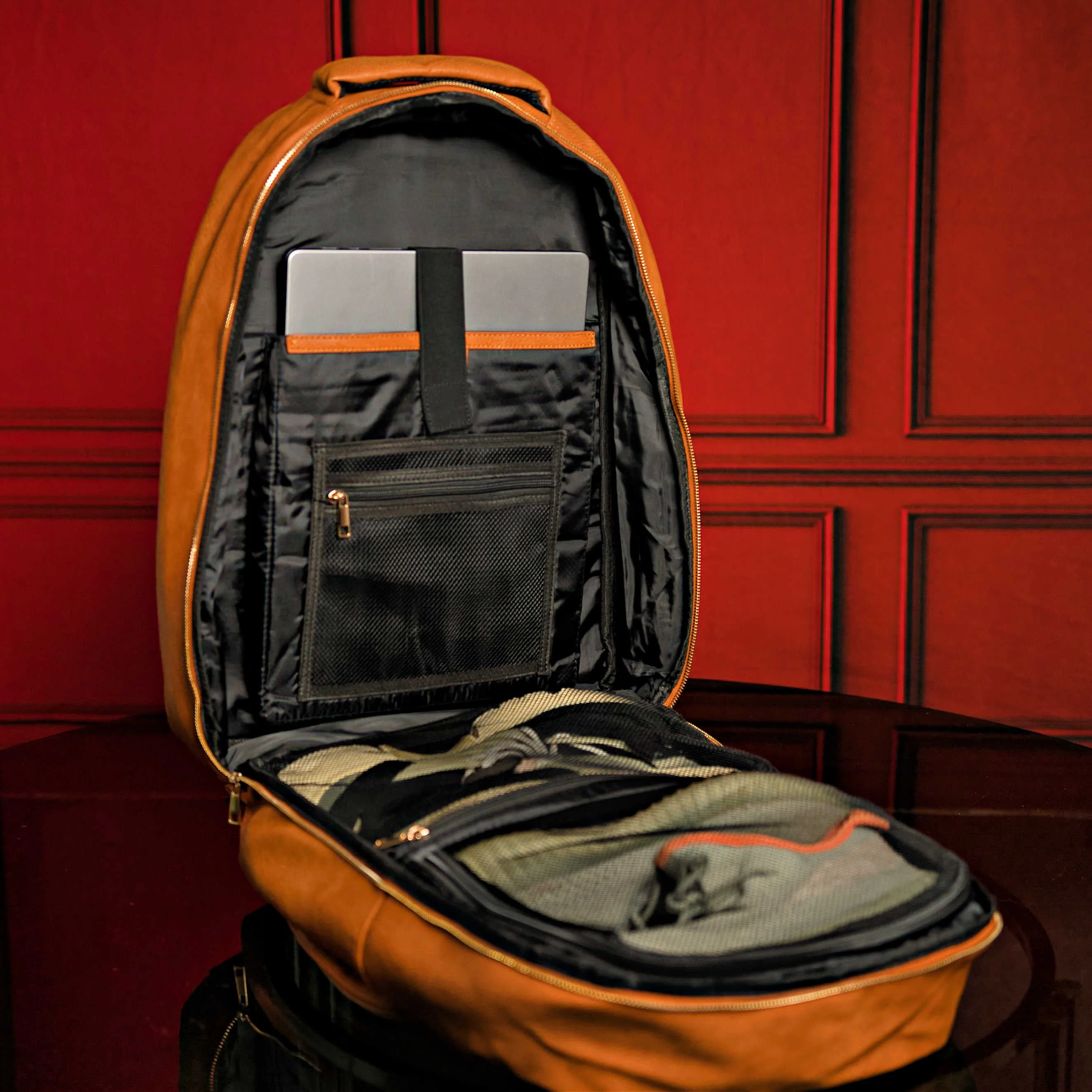 Brown Leather Roller Carry-on Set - Image 5