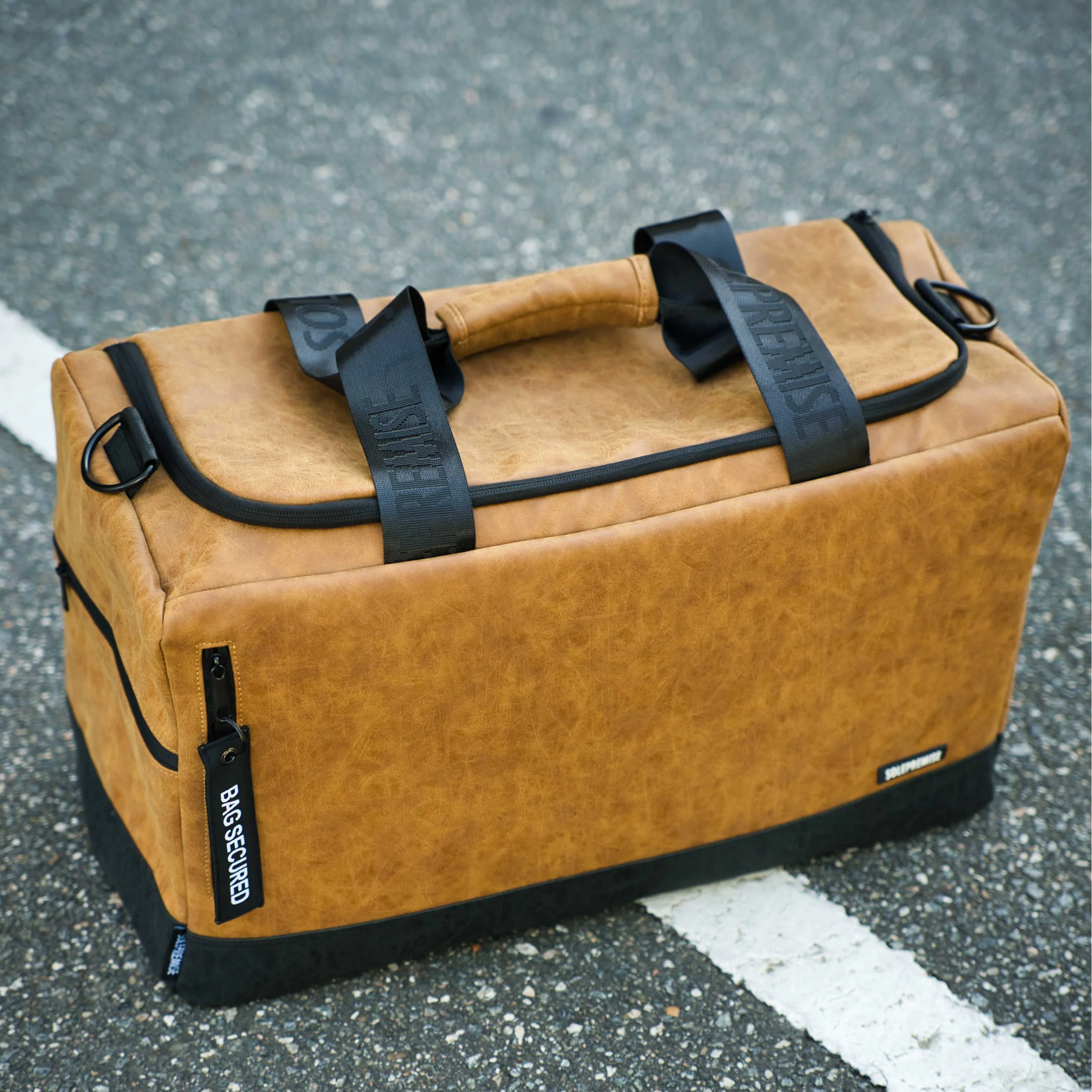 Brown Leather Sneaker Duffel Bag - Image 2