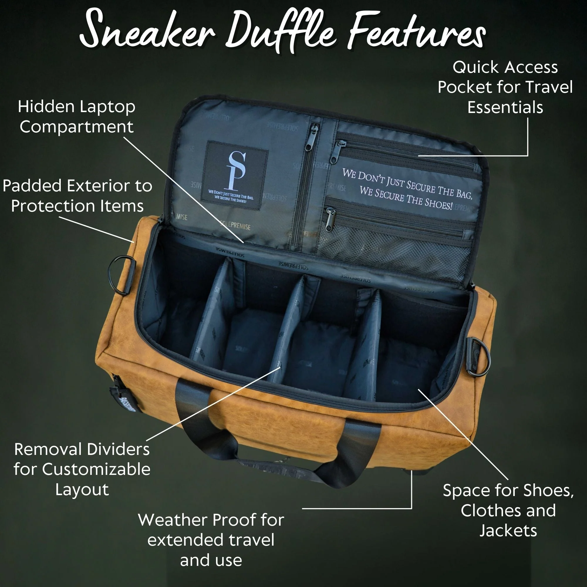 Brown Leather Sneaker Duffel Bag - Image 5