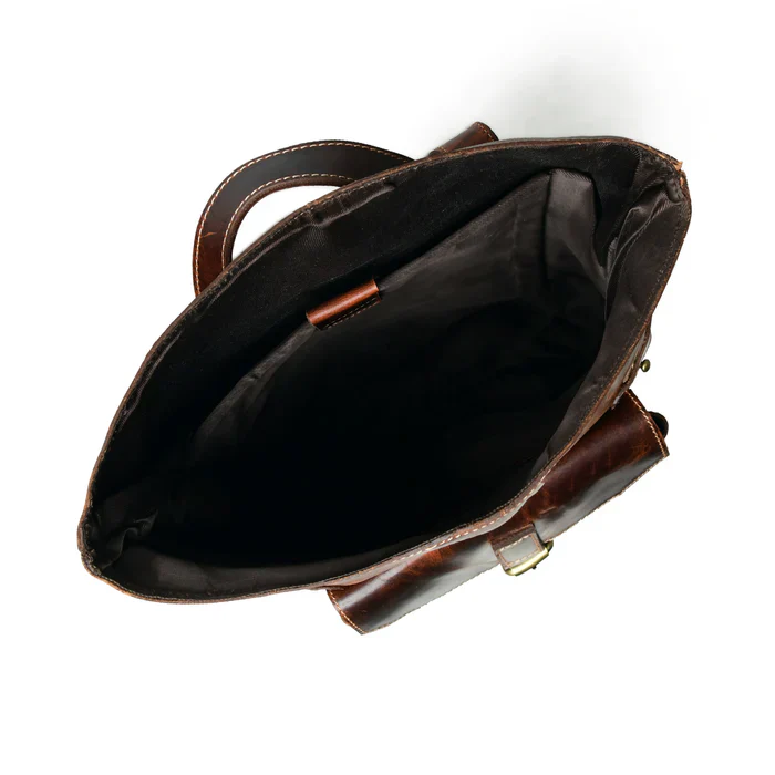 Brown Saddleback Backpack- Roll Top - Image 7