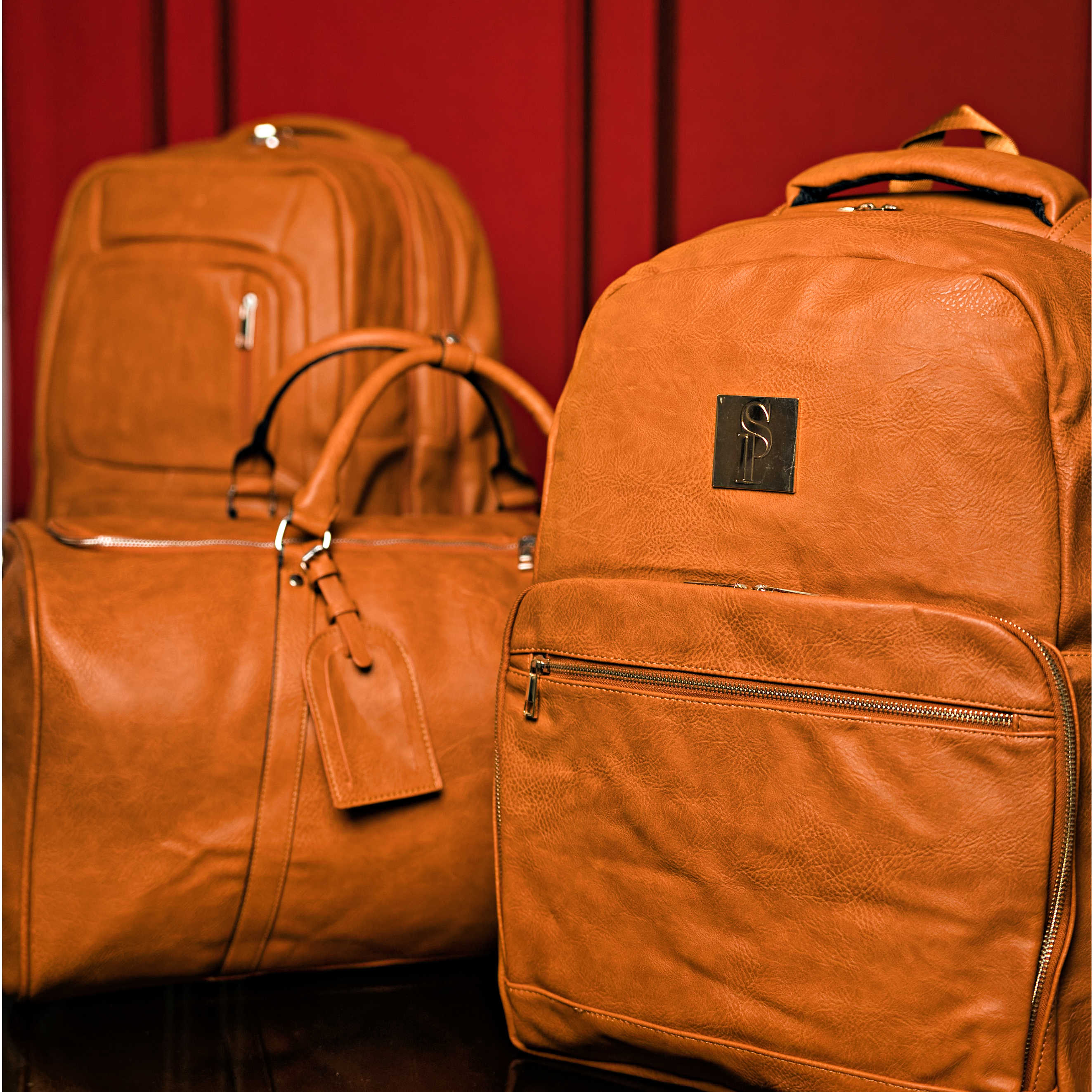 Brown Tumbled Leather 3 Bag Set - Image 10