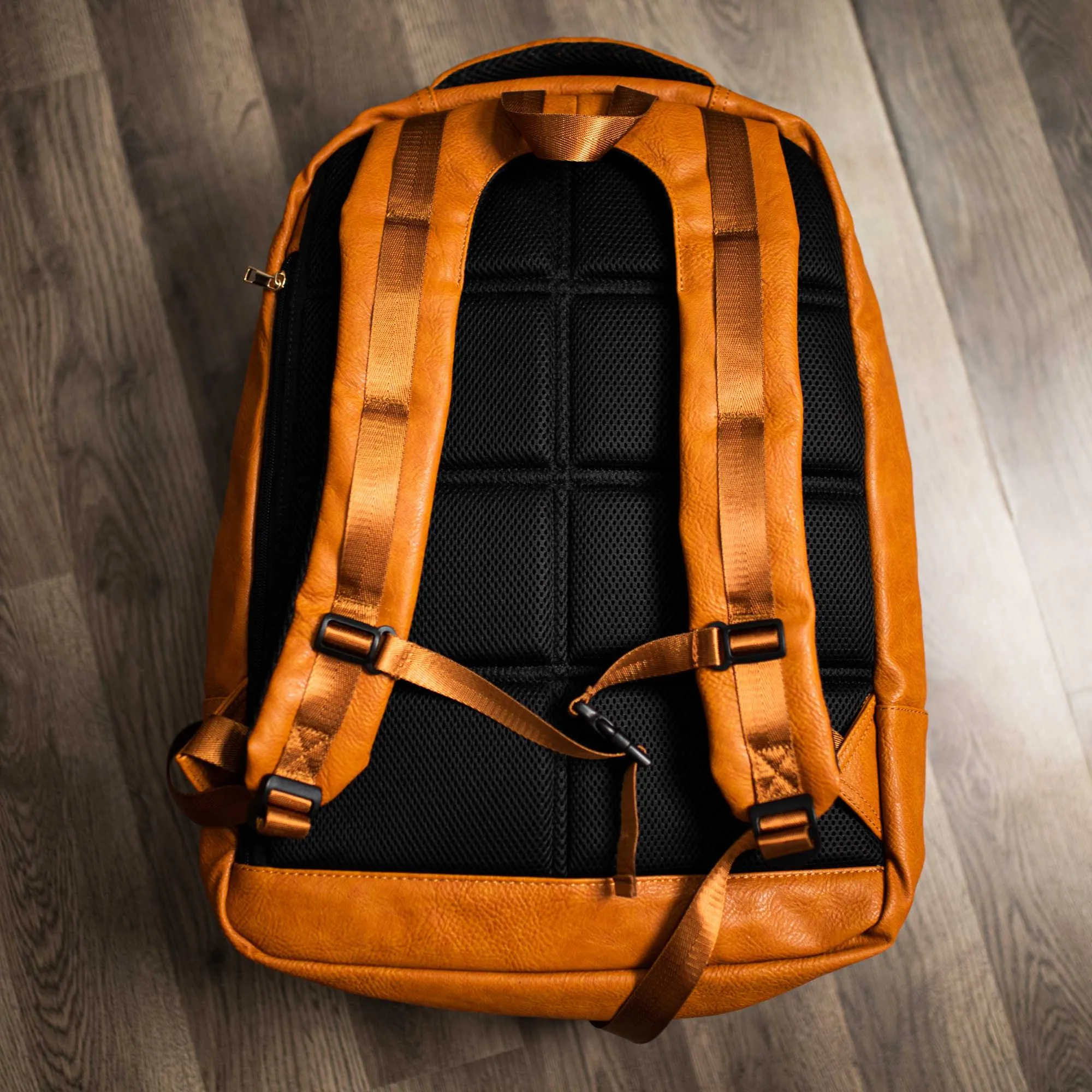 Brown Tumbled Leather Daily Commuter Backpack Bag (XL Design) - Image 6