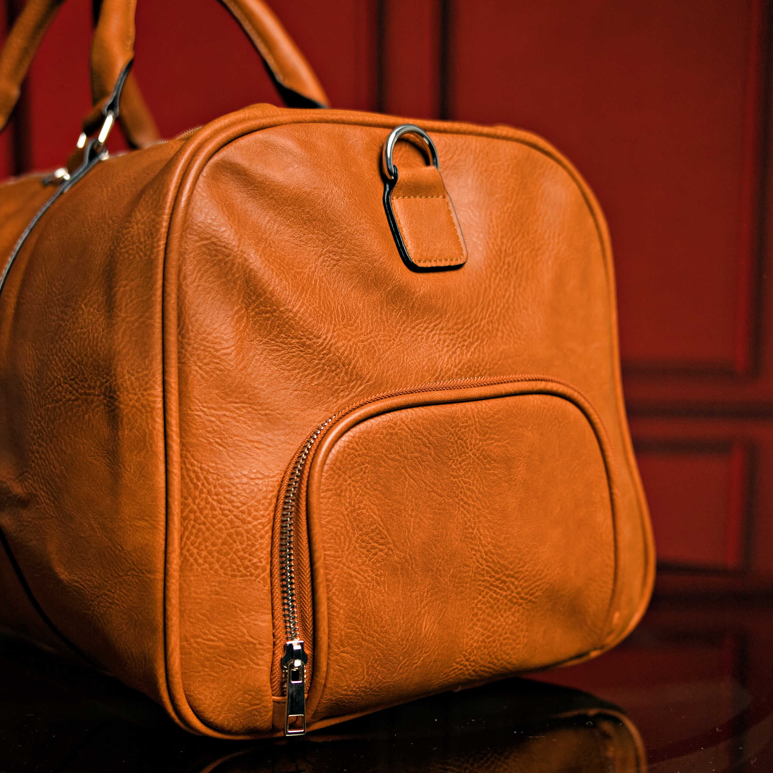 Brown Tumbled Leather Duffel Bag - Image 4