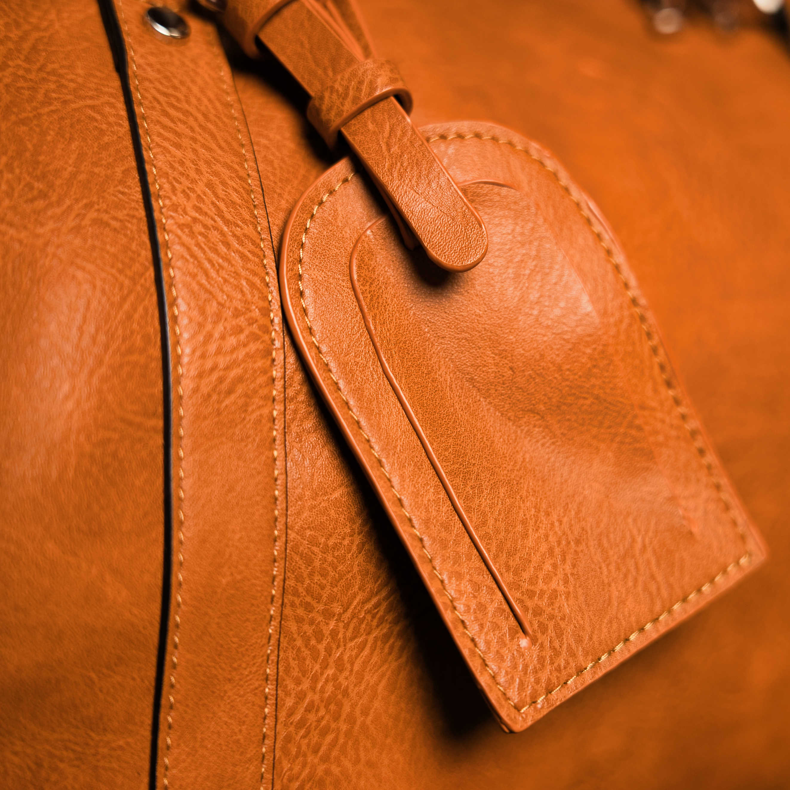 Brown Tumbled Leather Duffel Bag - Image 6